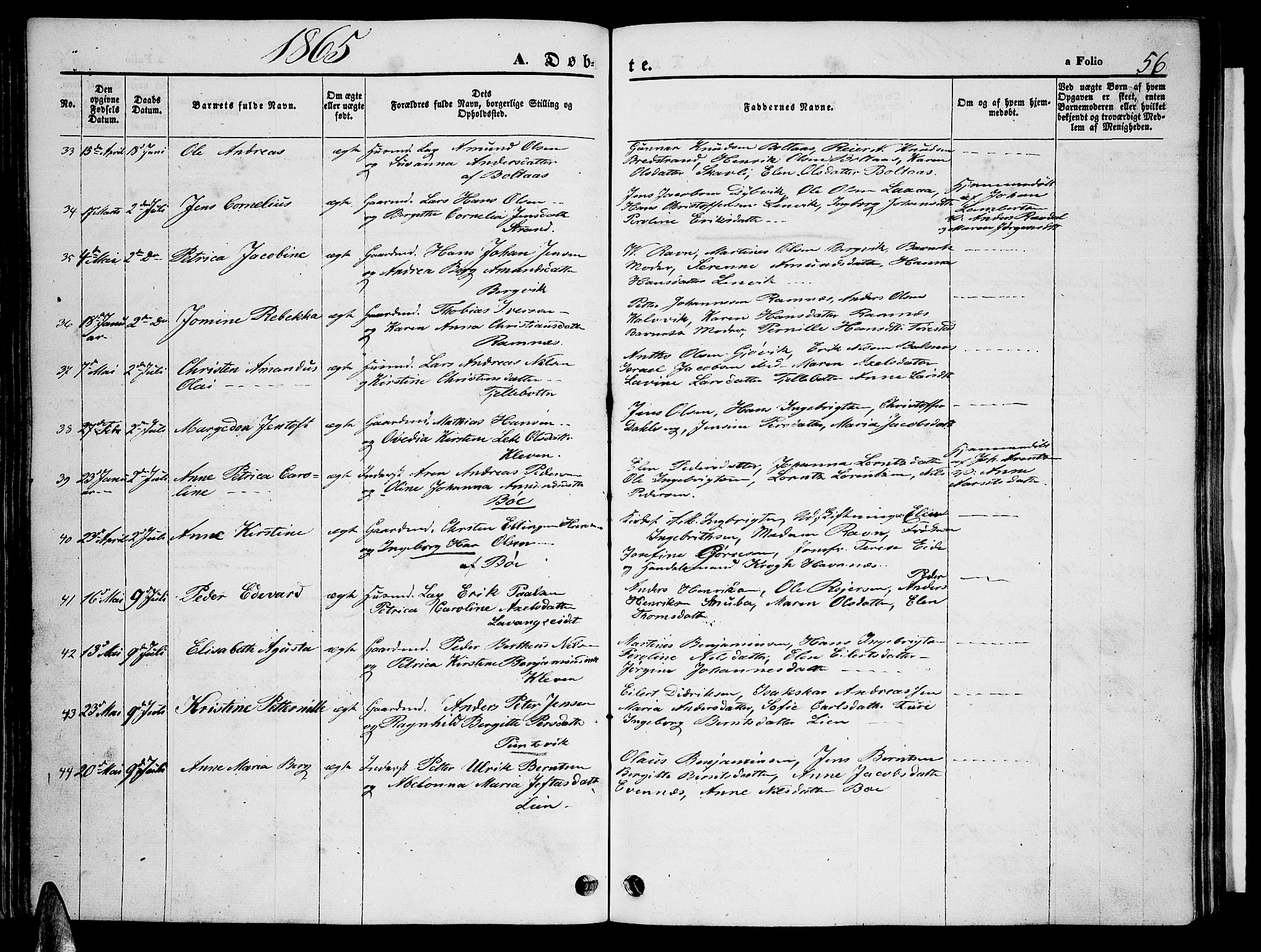 Ministerialprotokoller, klokkerbøker og fødselsregistre - Nordland, AV/SAT-A-1459/863/L0912: Parish register (copy) no. 863C02, 1858-1876, p. 56