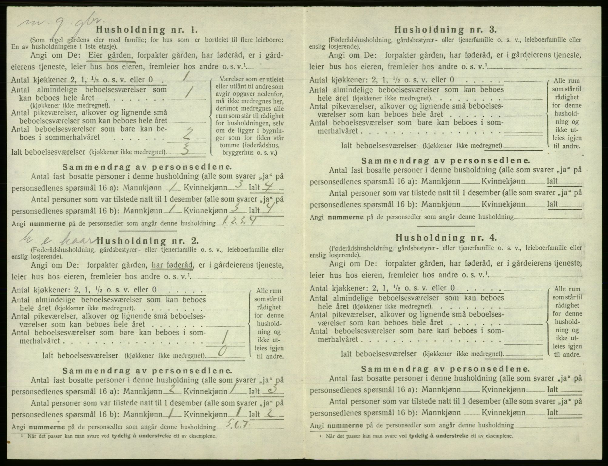 SAB, 1920 census for Os, 1920, p. 1067