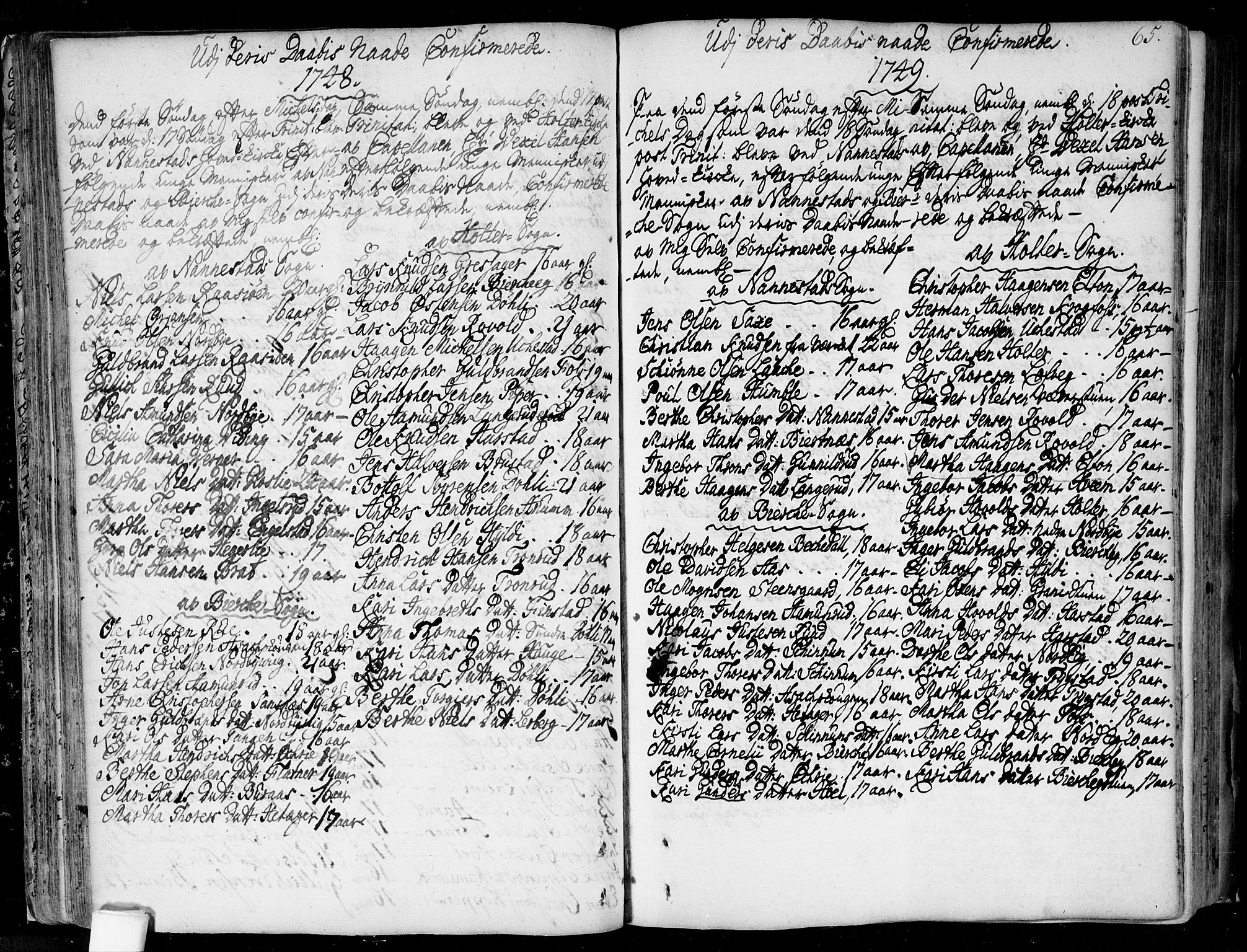 Nannestad prestekontor Kirkebøker, SAO/A-10414a/F/Fa/L0006: Parish register (official) no. I 6, 1739-1754, p. 65