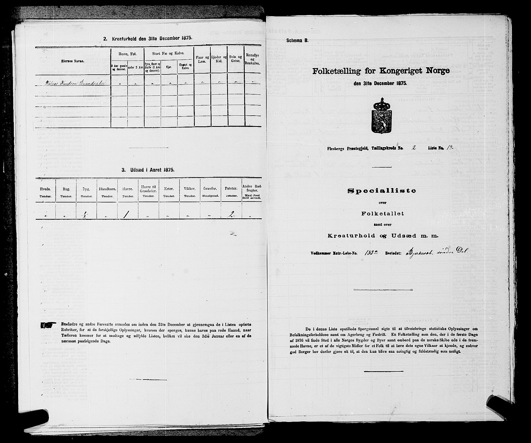 SAKO, 1875 census for 0631P Flesberg, 1875, p. 515