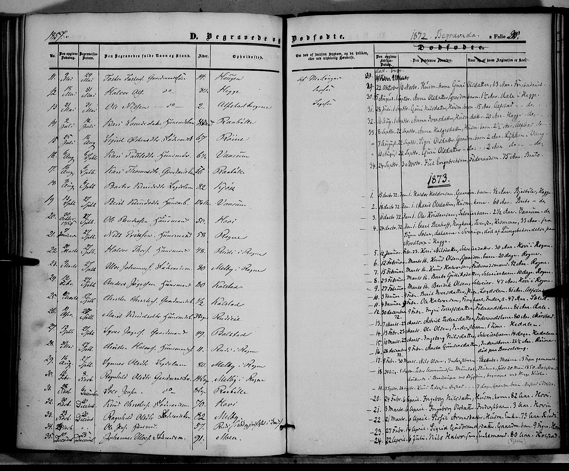Øystre Slidre prestekontor, AV/SAH-PREST-138/H/Ha/Haa/L0001: Parish register (official) no. 1, 1849-1874, p. 215