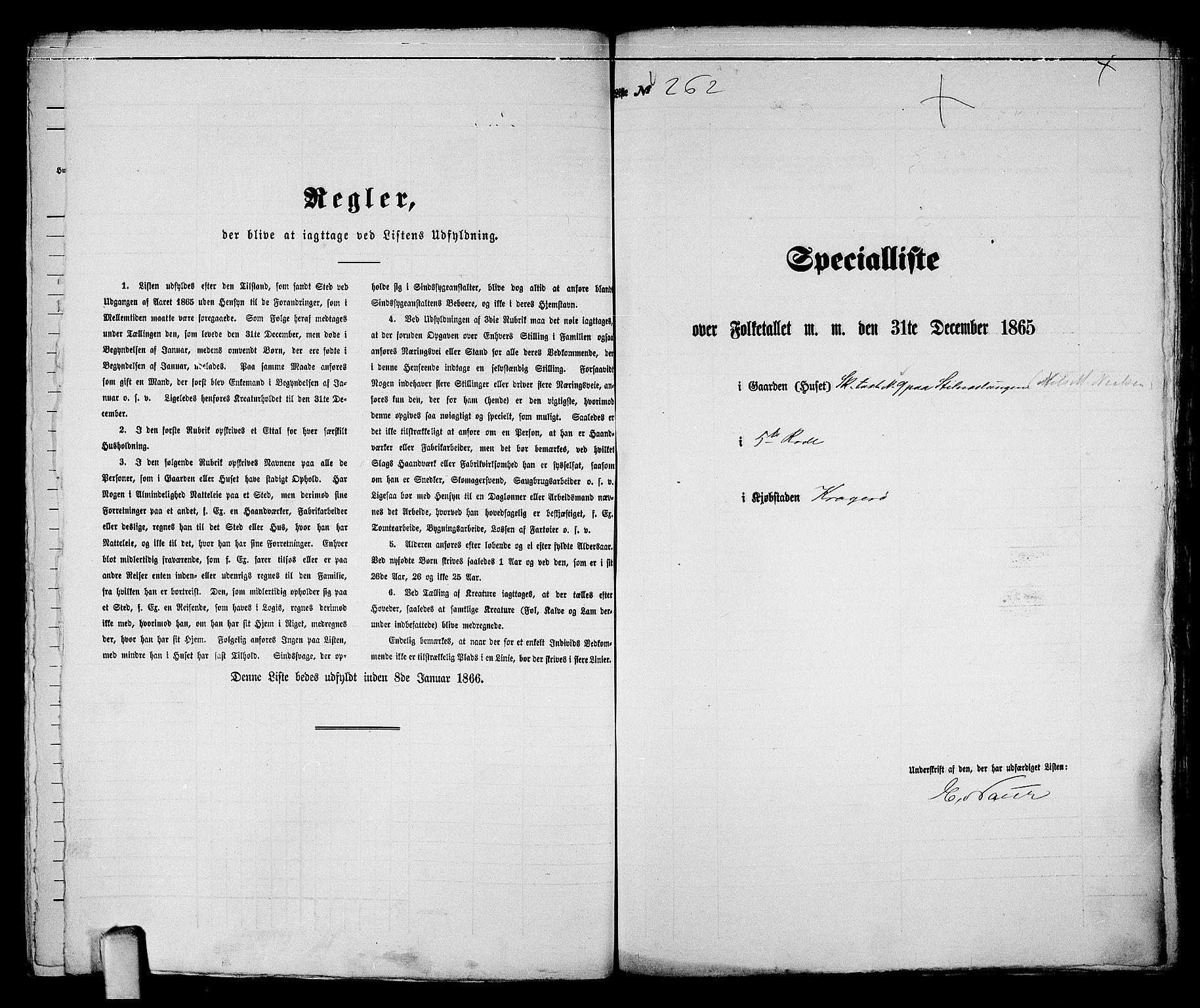 RA, 1865 census for Kragerø/Kragerø, 1865, p. 534