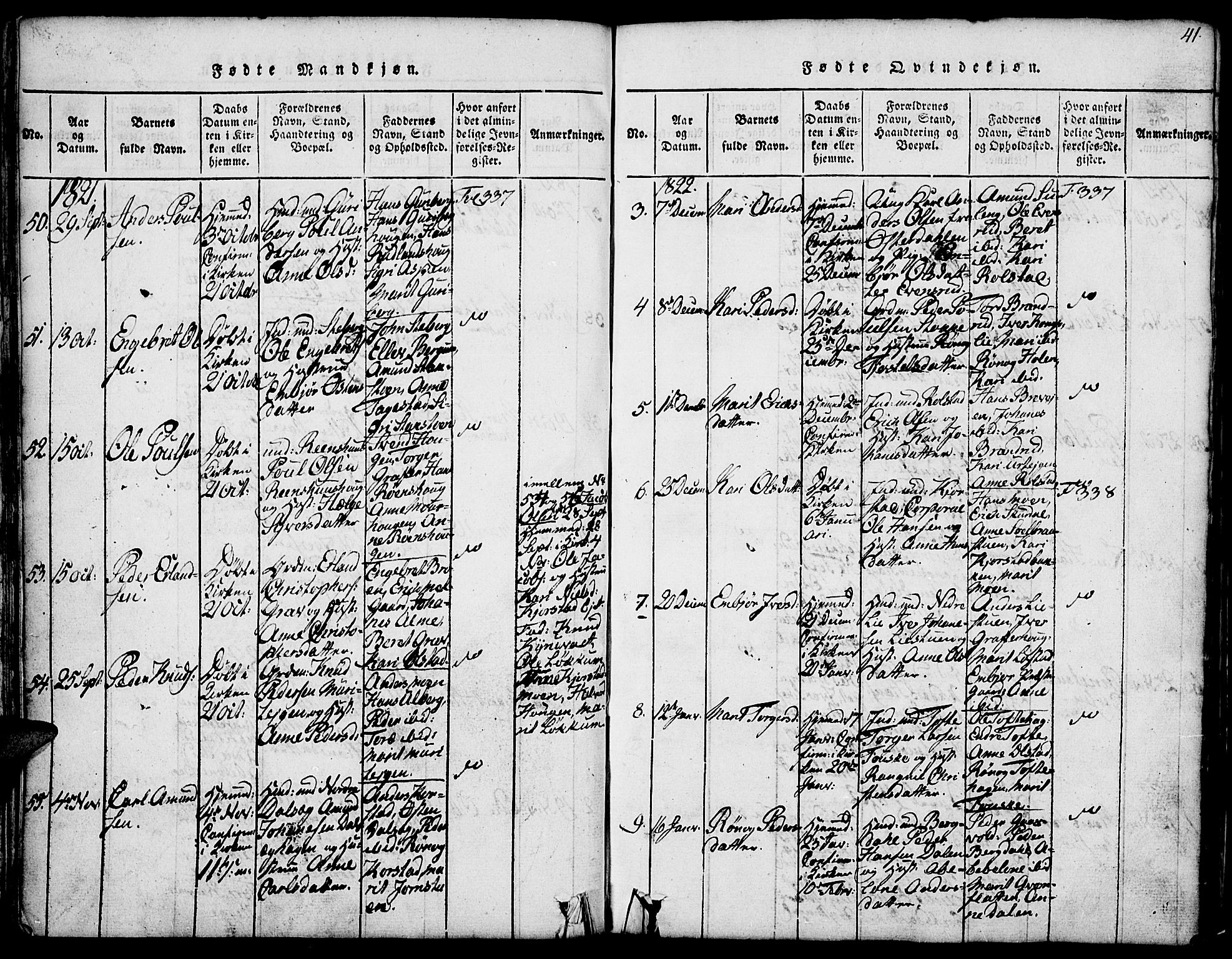 Fron prestekontor, SAH/PREST-078/H/Ha/Hab/L0001: Parish register (copy) no. 1, 1816-1843, p. 41
