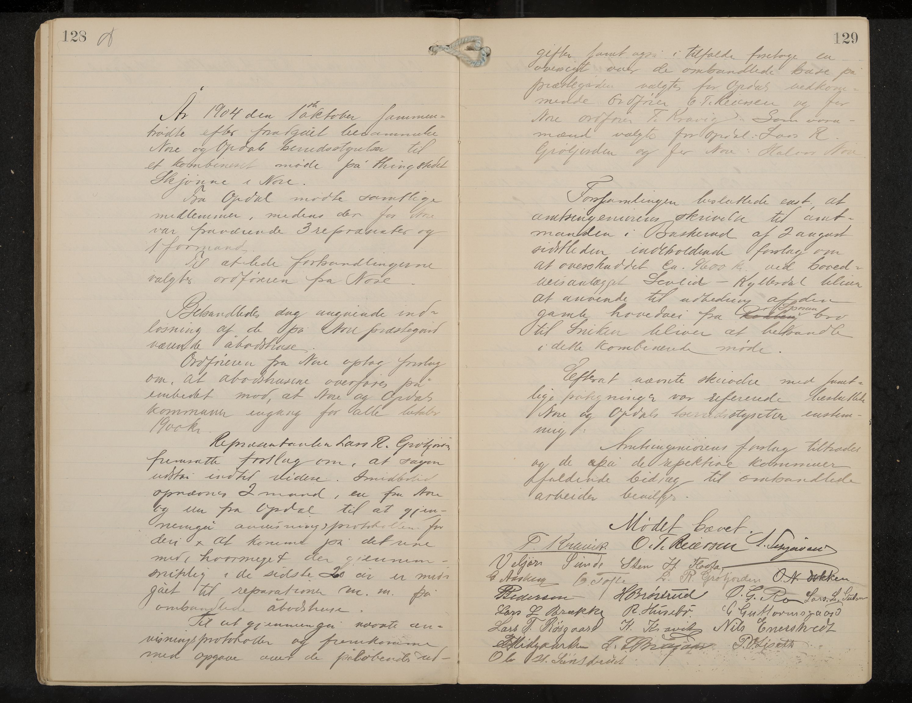 Nore formannskap og sentraladministrasjon, IKAK/0633021-2/A/Aa/L0001: Møtebok, 1901-1911, p. 128-129