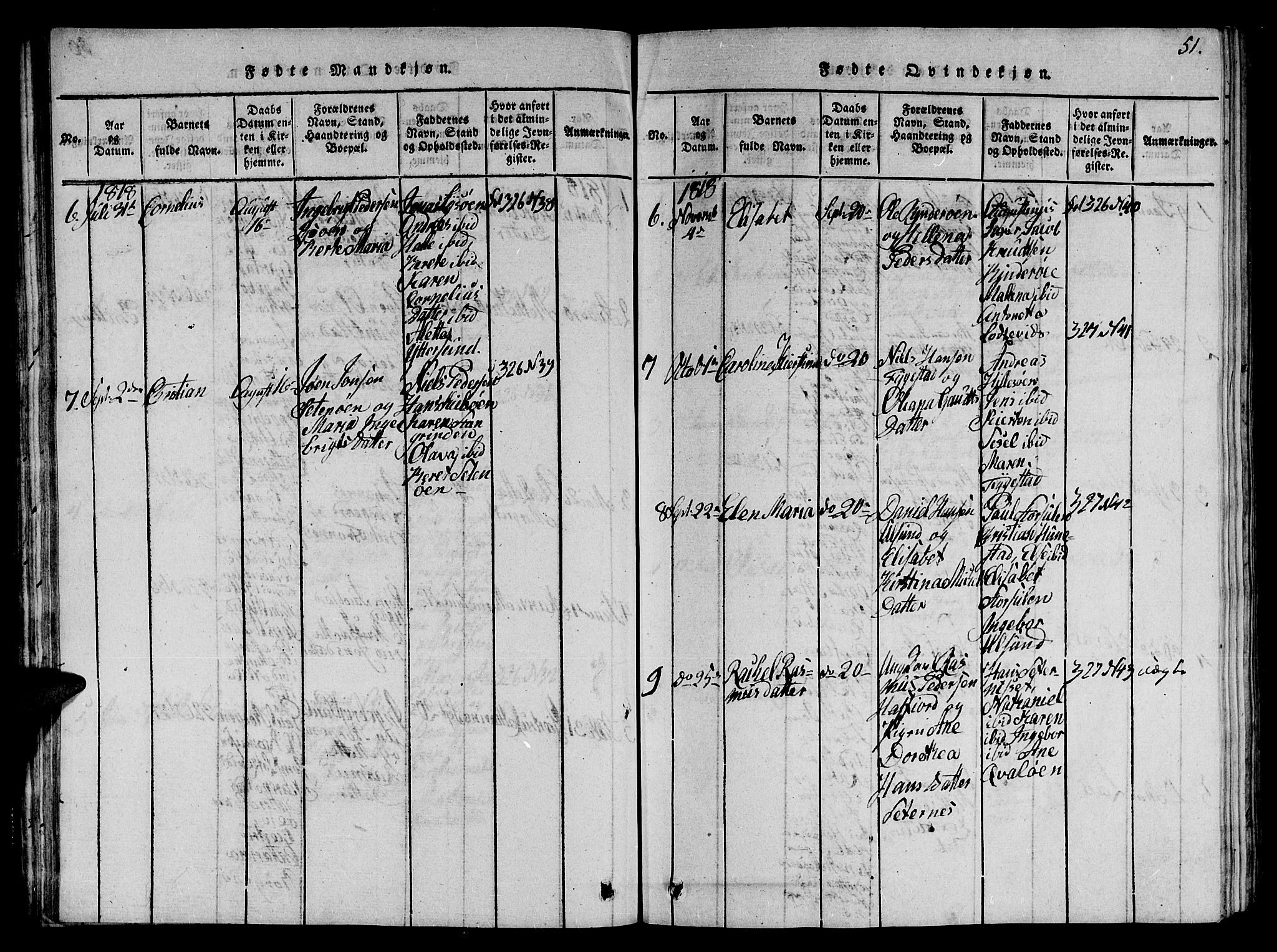 Ministerialprotokoller, klokkerbøker og fødselsregistre - Nord-Trøndelag, SAT/A-1458/784/L0679: Parish register (copy) no. 784C01 /2, 1818-1822, p. 51