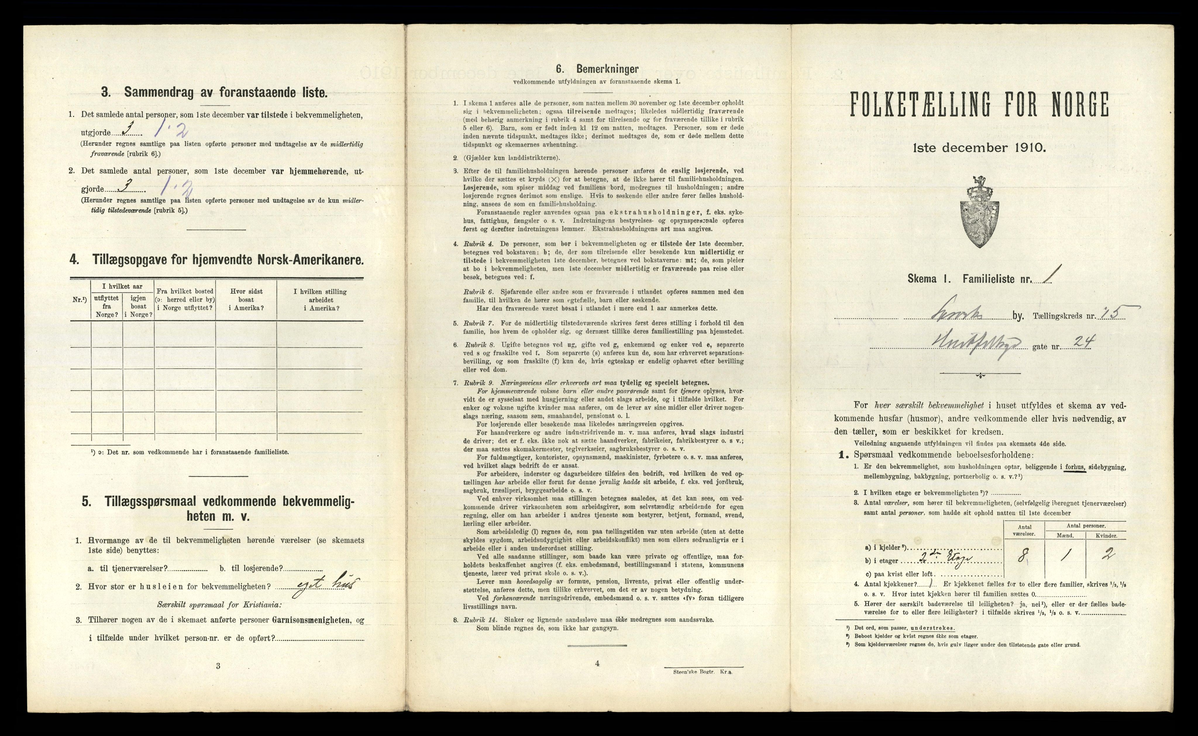 RA, 1910 census for Larvik, 1910, p. 5061