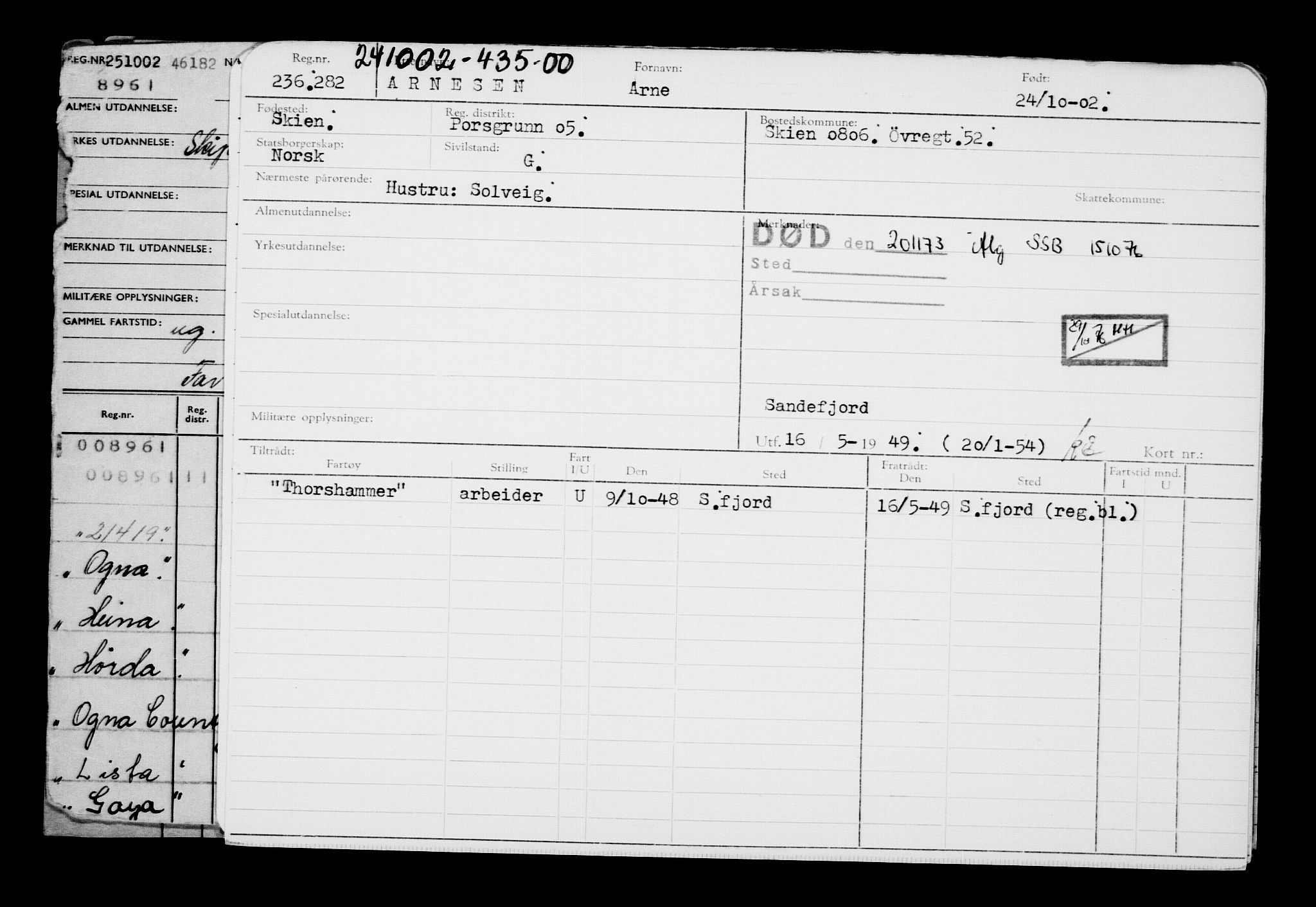 Direktoratet for sjømenn, AV/RA-S-3545/G/Gb/L0046: Hovedkort, 1902, p. 541