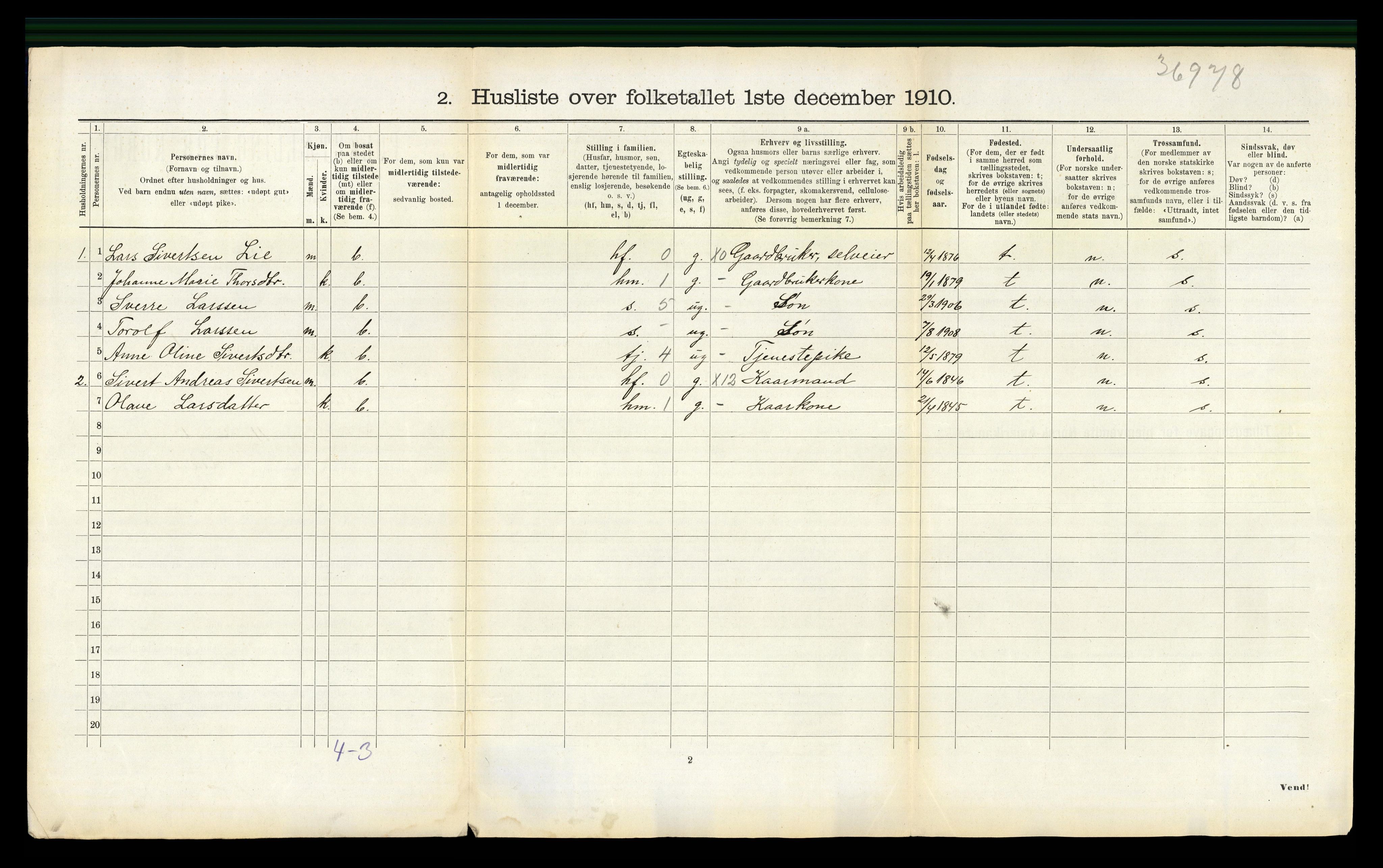 RA, 1910 census for Stranda, 1910, p. 91