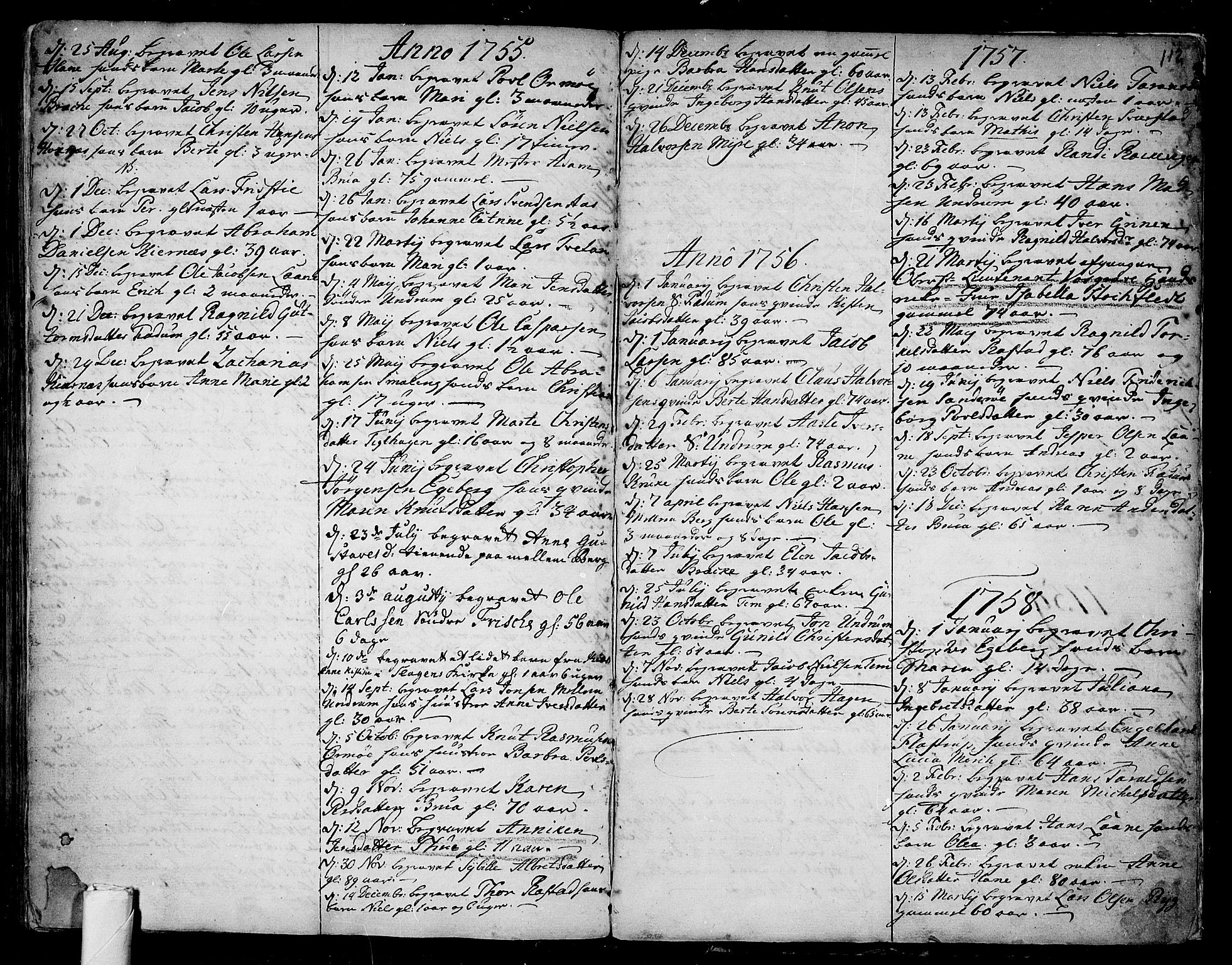 Sem kirkebøker, AV/SAKO-A-5/F/Fa/L0001: Parish register (official) no. I 1, 1702-1763, p. 112