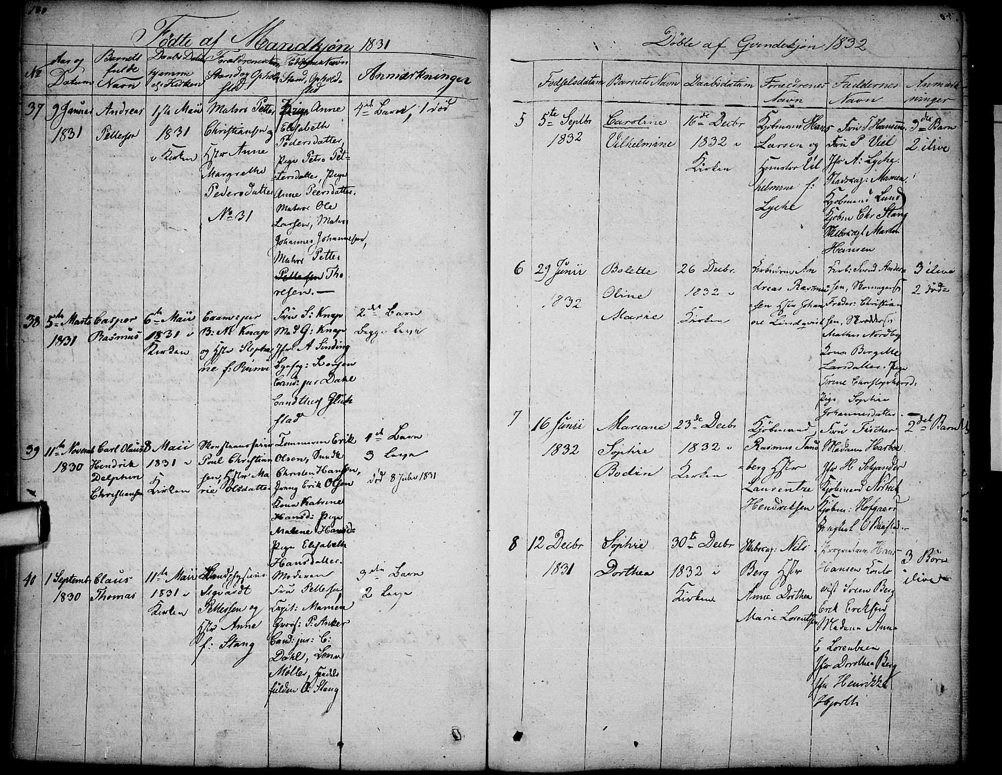 Halden prestekontor Kirkebøker, AV/SAO-A-10909/F/Fa/L0004: Parish register (official) no. I 4, 1823-1834, p. 180