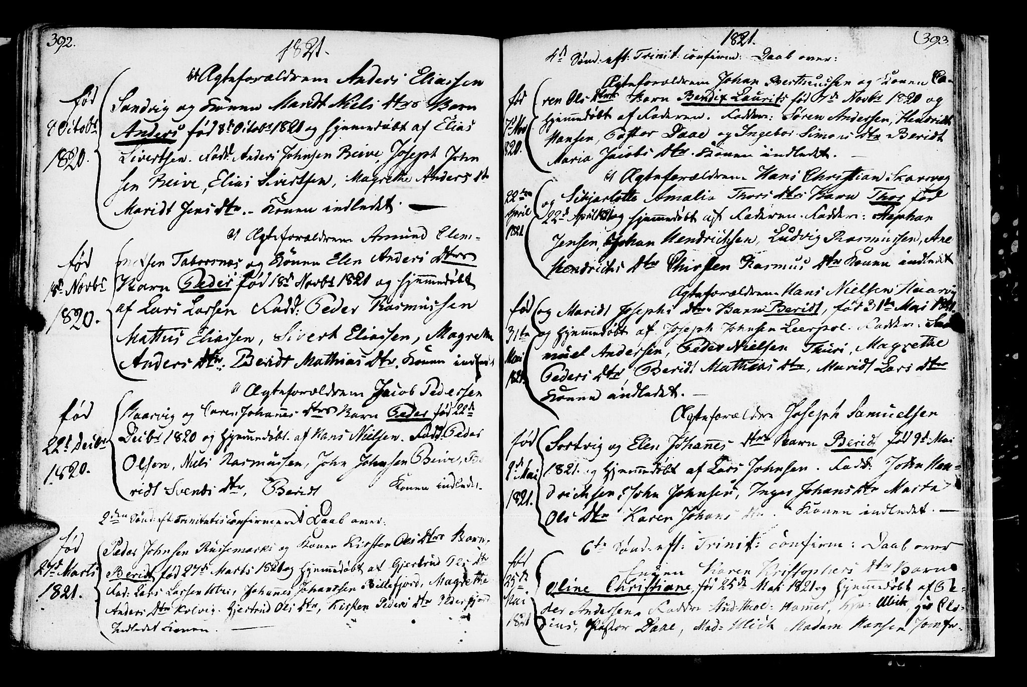 Kistrand/Porsanger sokneprestembete, AV/SATØ-S-1351/H/Ha/L0002.kirke: Parish register (official) no. 2, 1792-1830, p. 392-393