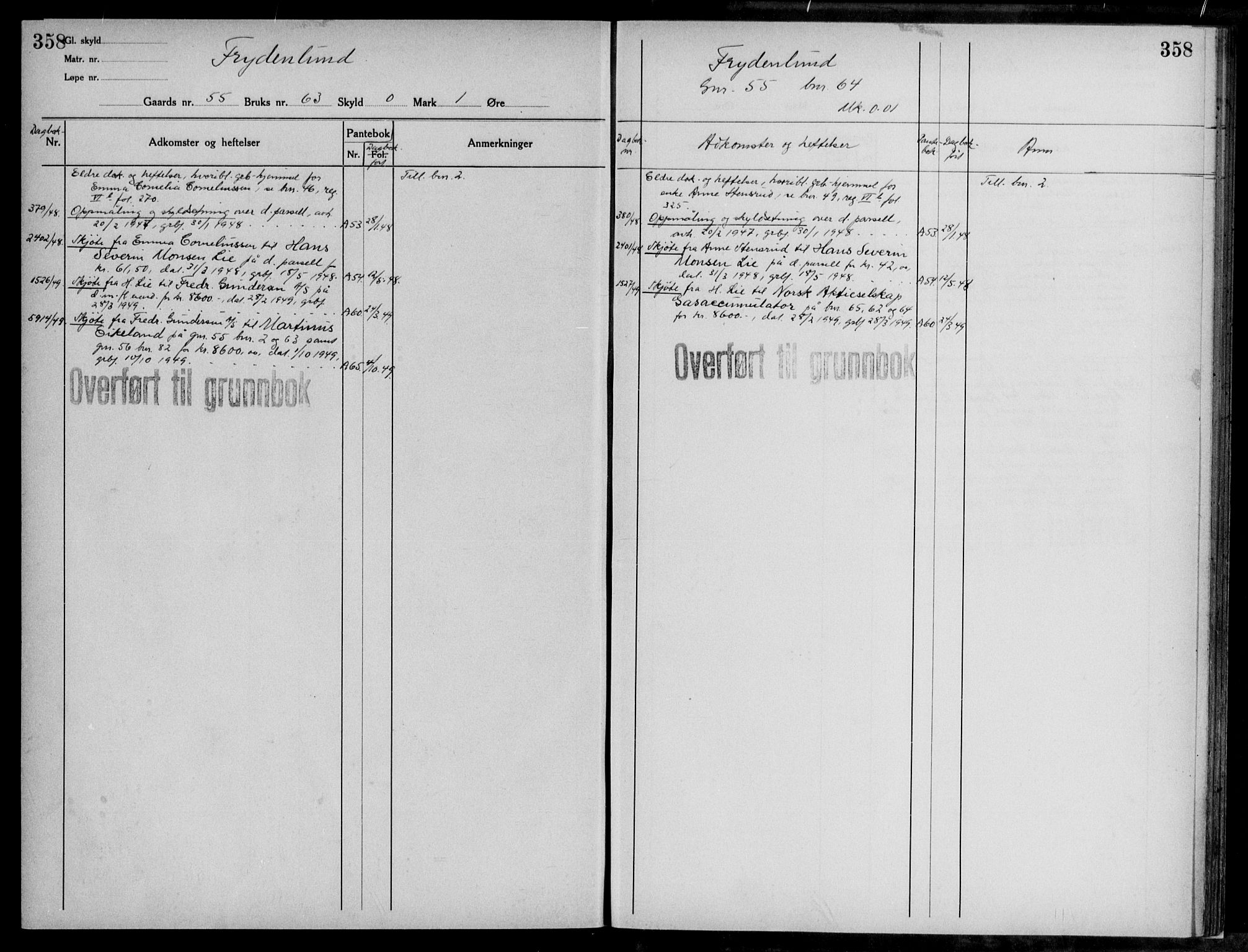 Midhordland sorenskriveri, AV/SAB-A-3001/1/G/Ga/Gab/L0117: Mortgage register no. II.A.b.117, p. 358