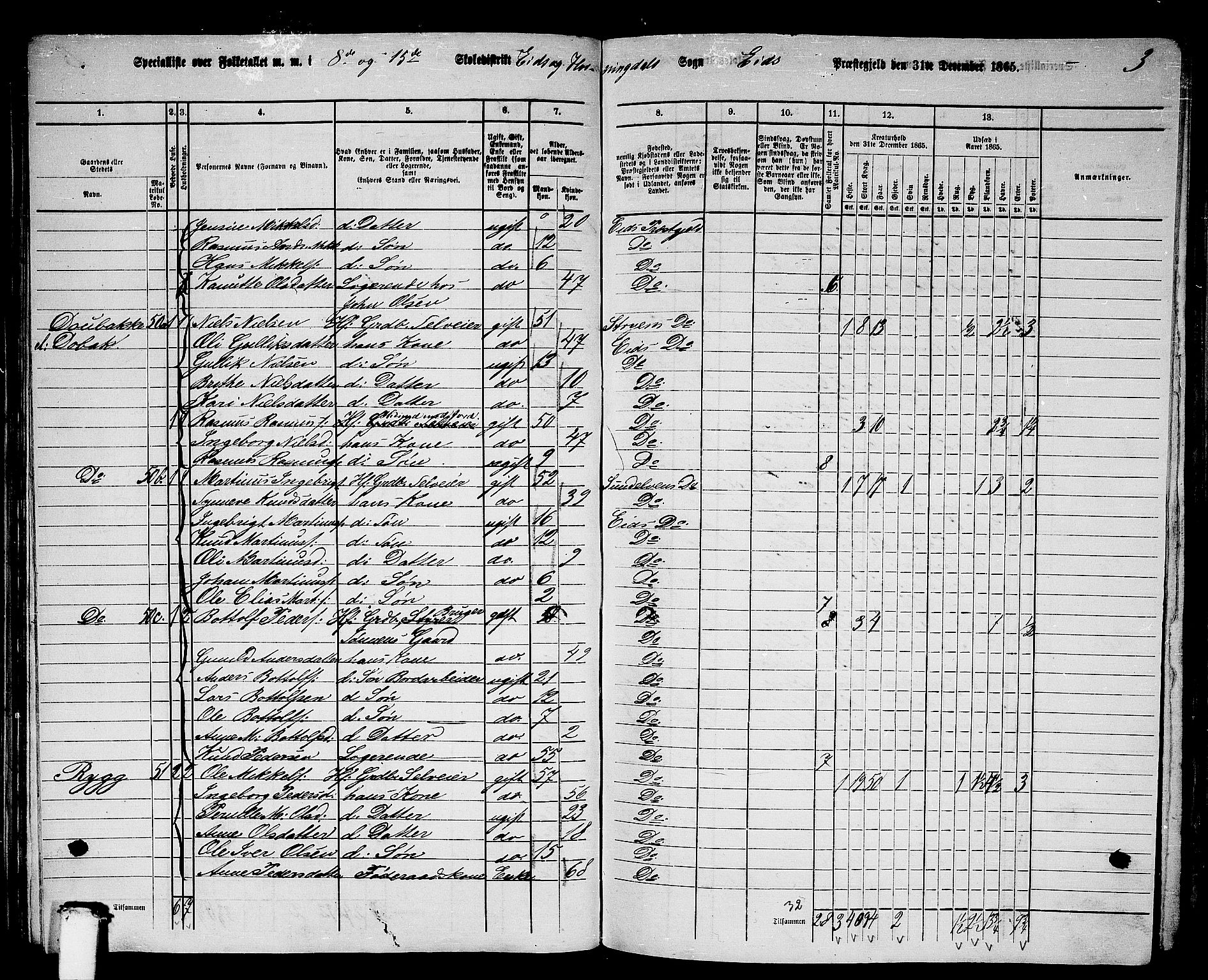 RA, 1865 census for Eid, 1865, p. 76