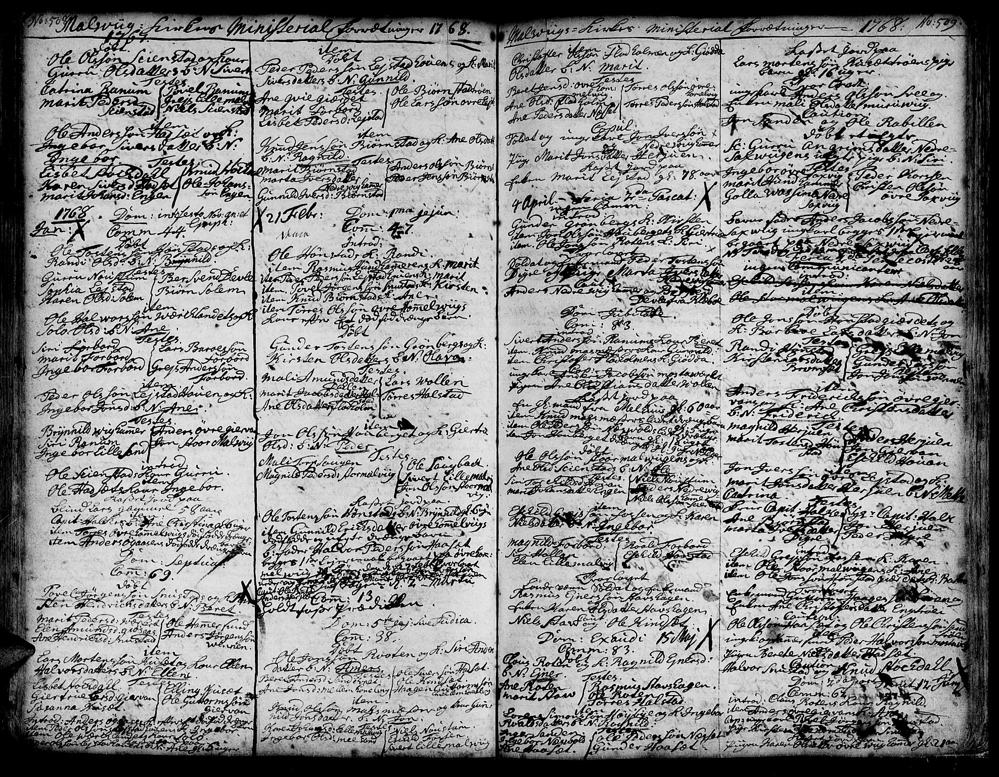 Ministerialprotokoller, klokkerbøker og fødselsregistre - Sør-Trøndelag, SAT/A-1456/606/L0277: Parish register (official) no. 606A01 /3, 1727-1780, p. 508-509