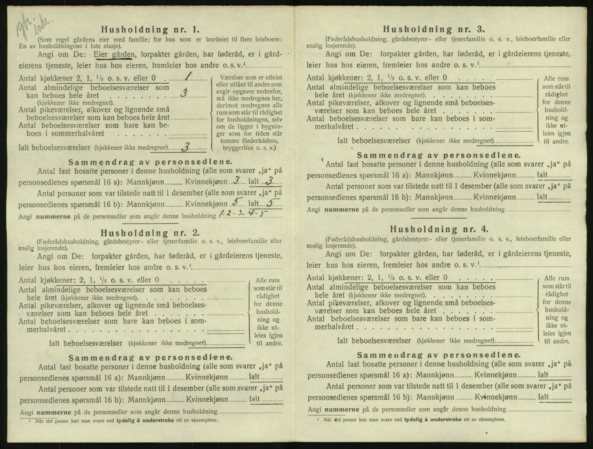 SAK, 1920 census for Nes (V-A), 1920, p. 63