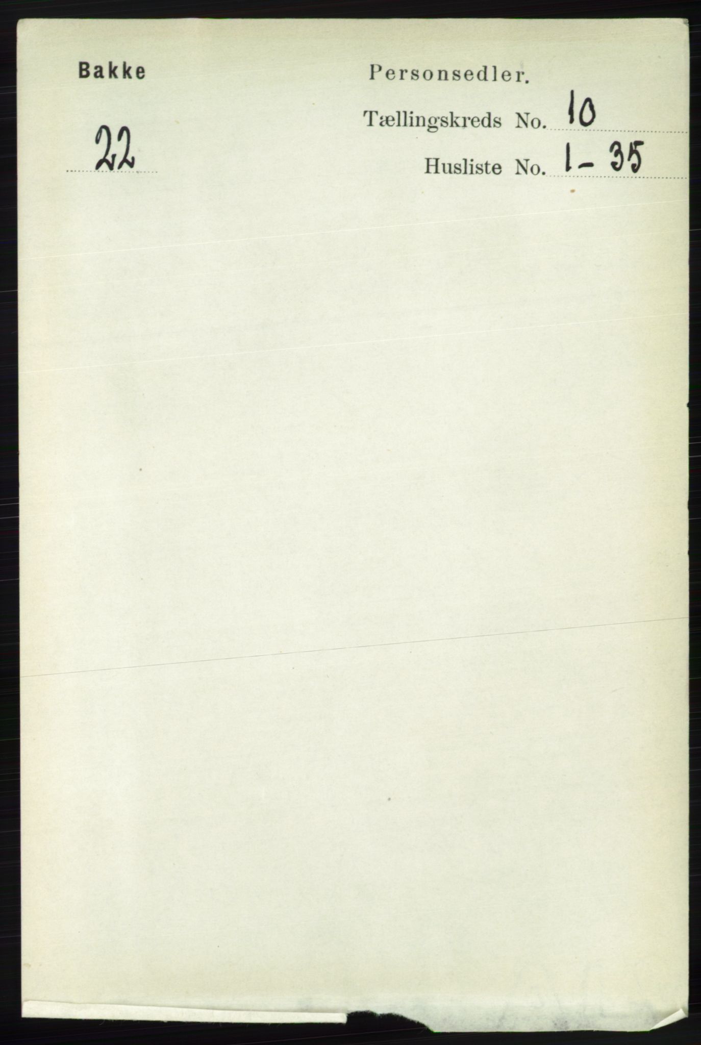 RA, 1891 census for 1045 Bakke, 1891, p. 2001