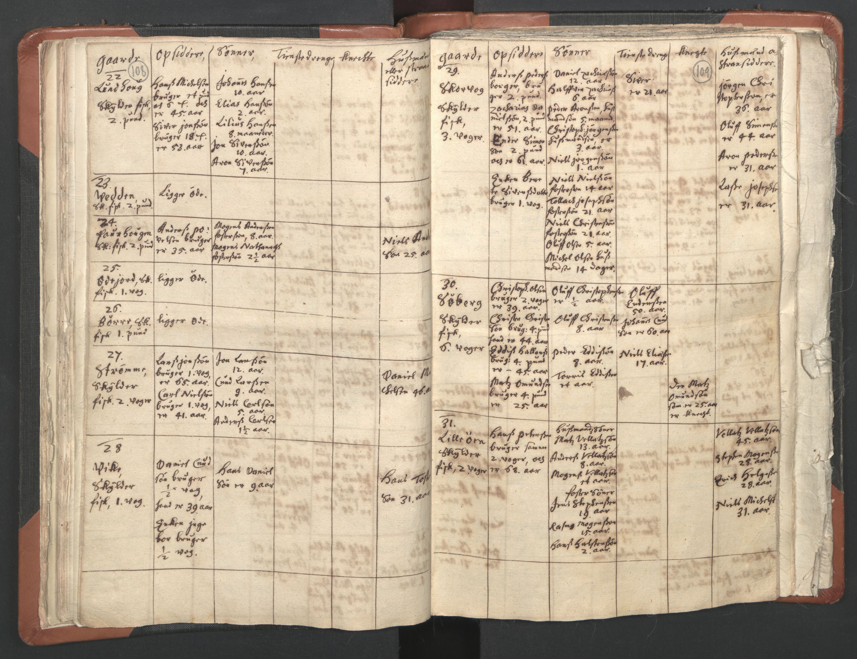 RA, Vicar's Census 1664-1666, no. 36: Lofoten and Vesterålen deanery, Senja deanery and Troms deanery, 1664-1666, p. 108-109