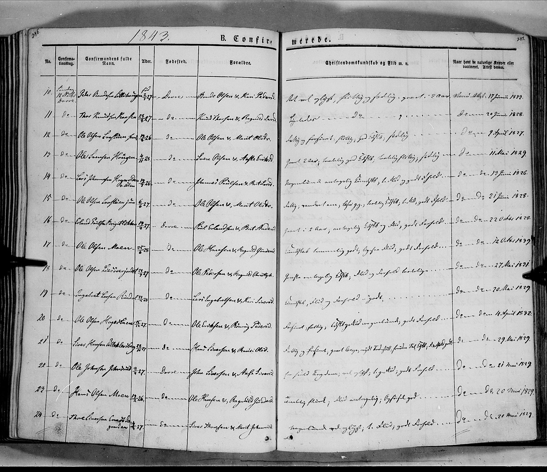 Lesja prestekontor, AV/SAH-PREST-068/H/Ha/Haa/L0006: Parish register (official) no. 6A, 1843-1854, p. 346-347