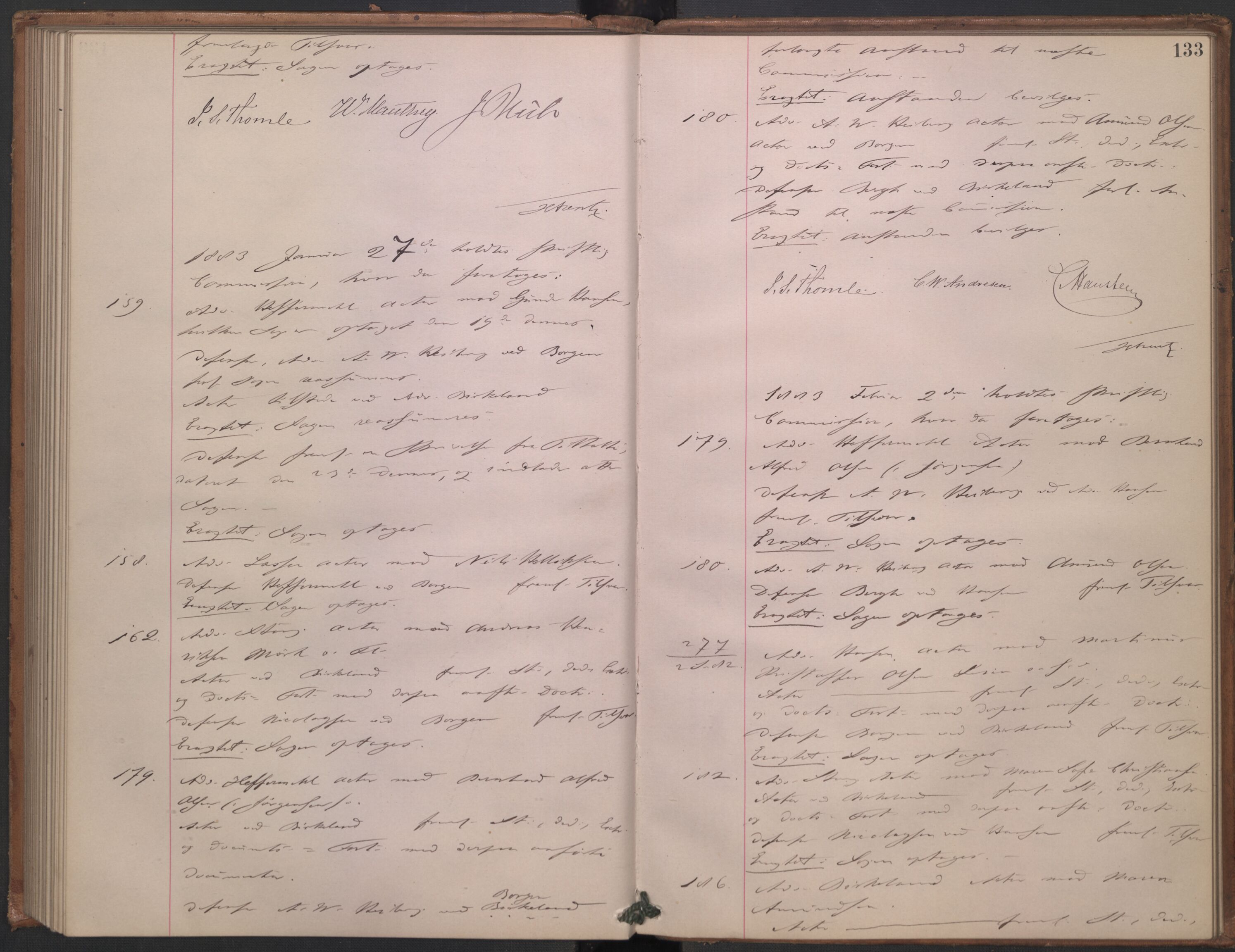 Høyesterett, AV/RA-S-1002/E/Ef/L0014: Protokoll over saker som gikk til skriftlig behandling, 1879-1884, p. 132b-133a