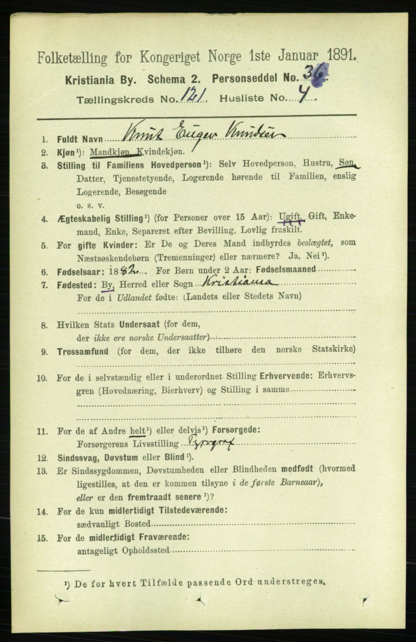 RA, 1891 census for 0301 Kristiania, 1891, p. 64358