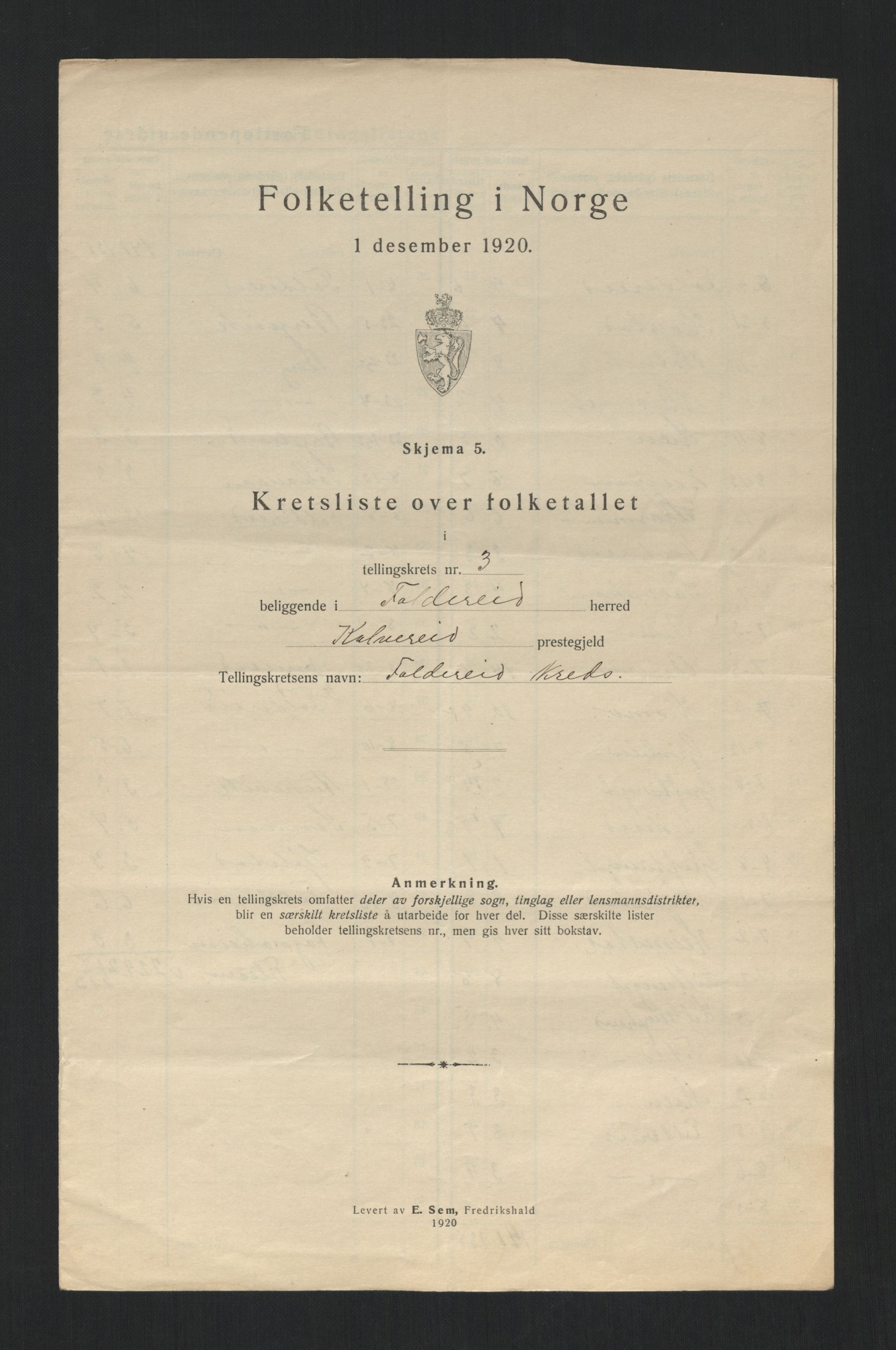 SAT, 1920 census for Foldereid, 1920, p. 13