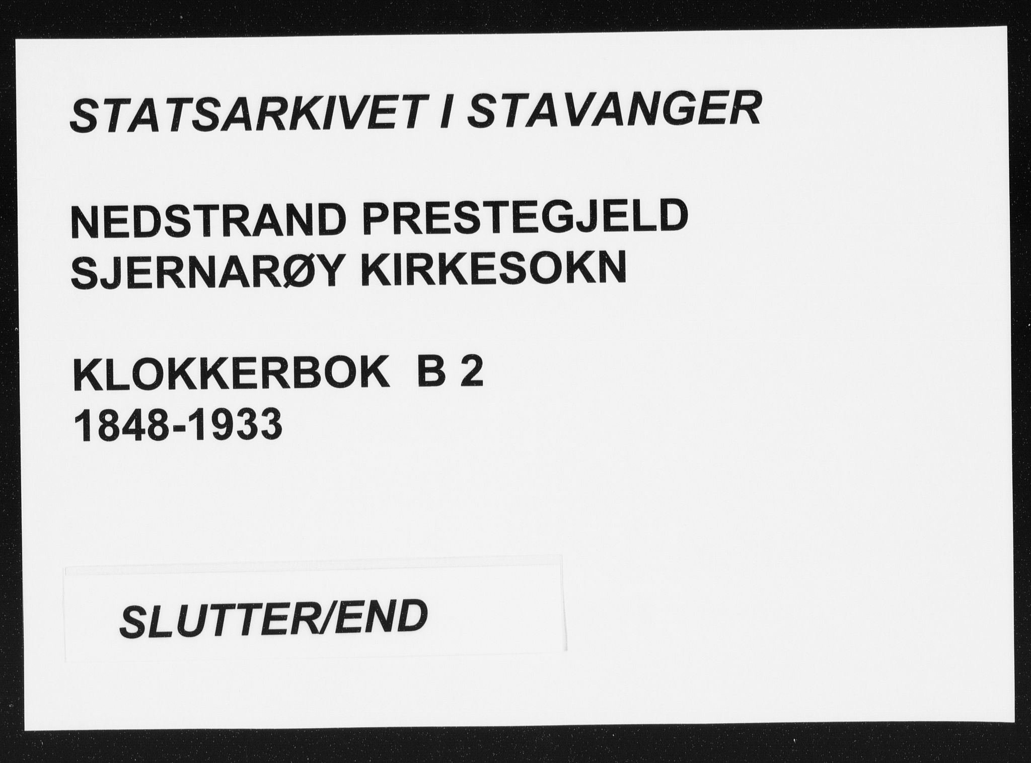 Nedstrand sokneprestkontor, AV/SAST-A-101841/01/V: Parish register (copy) no. B 2, 1848-1933