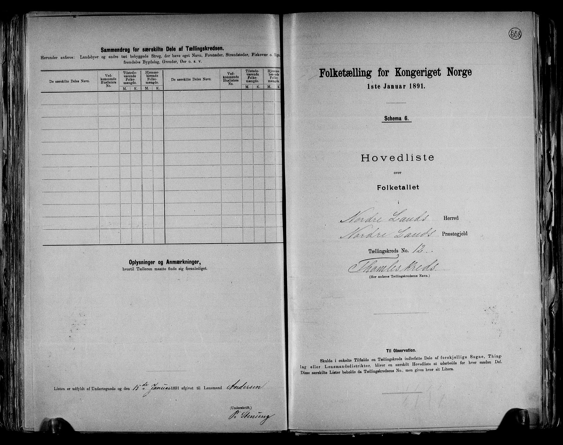 RA, 1891 census for 0538 Nordre Land, 1891, p. 26