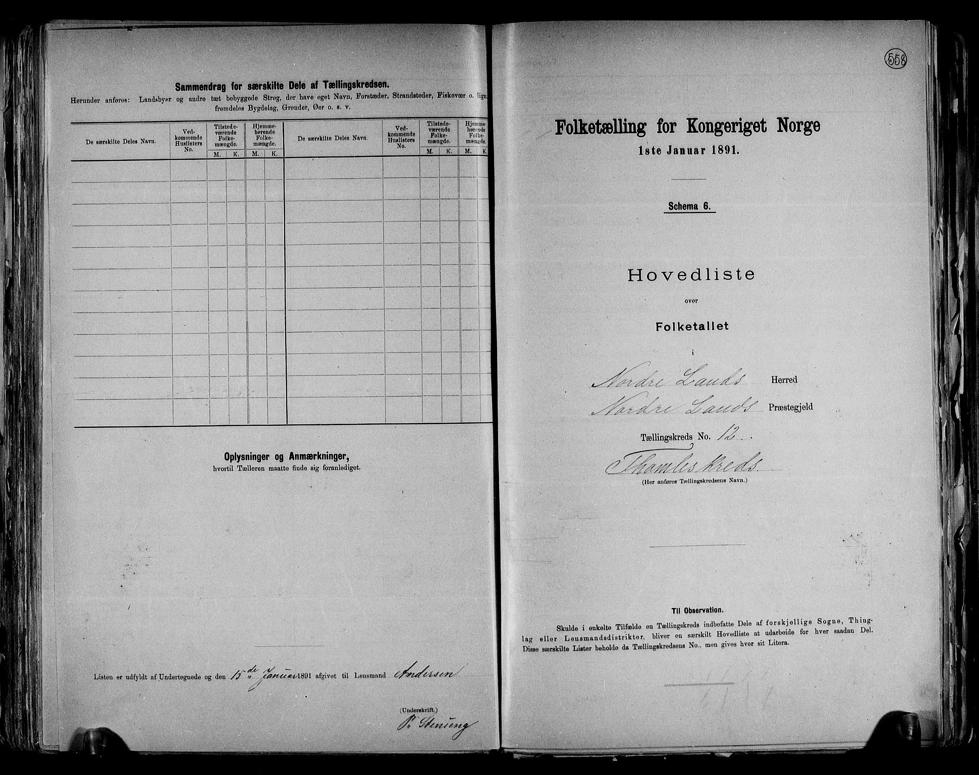 RA, 1891 census for 0538 Nordre Land, 1891, p. 26