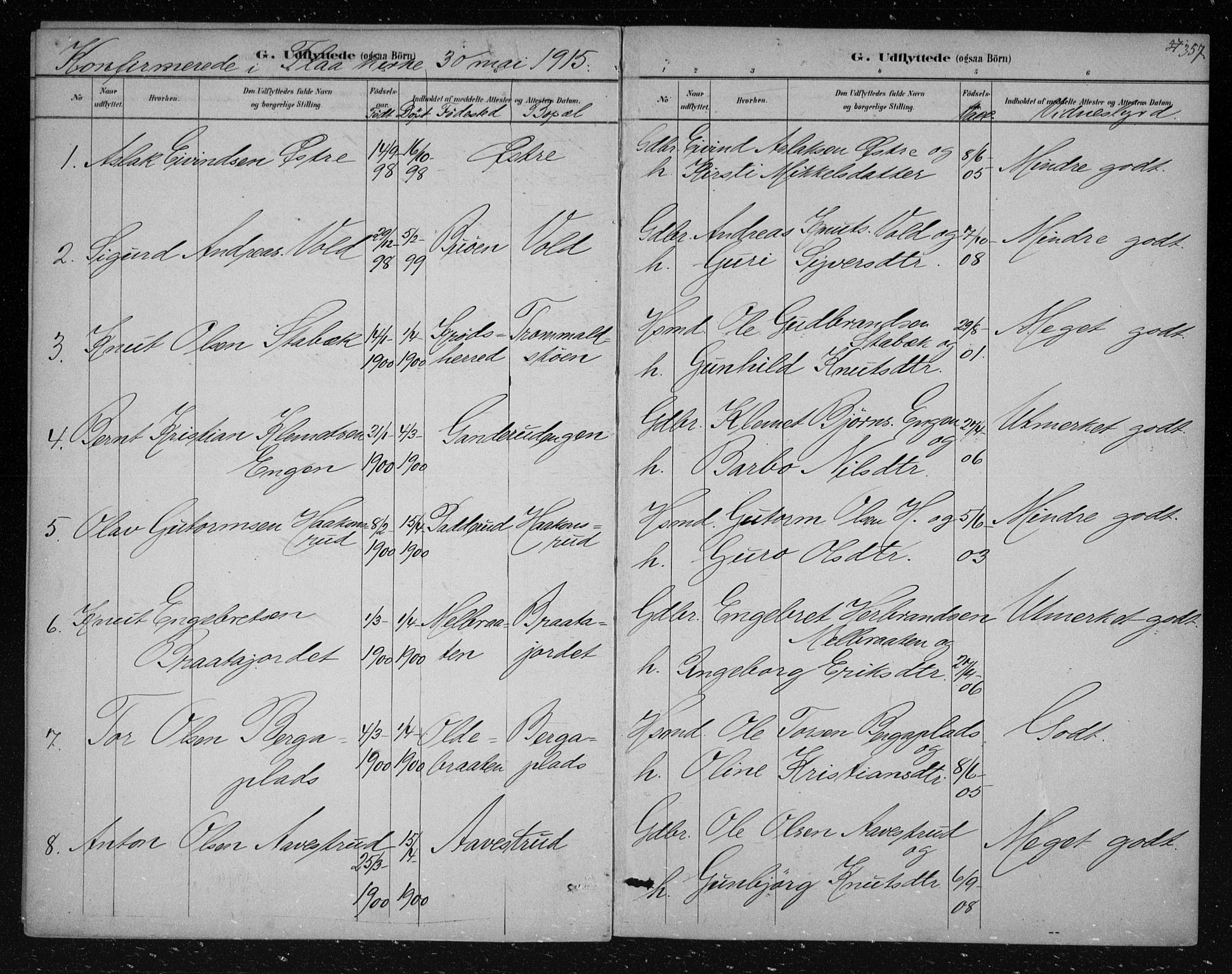 Nes kirkebøker, SAKO/A-236/F/Fa/L0012: Parish register (official) no. 12, 1881-1917, p. 357