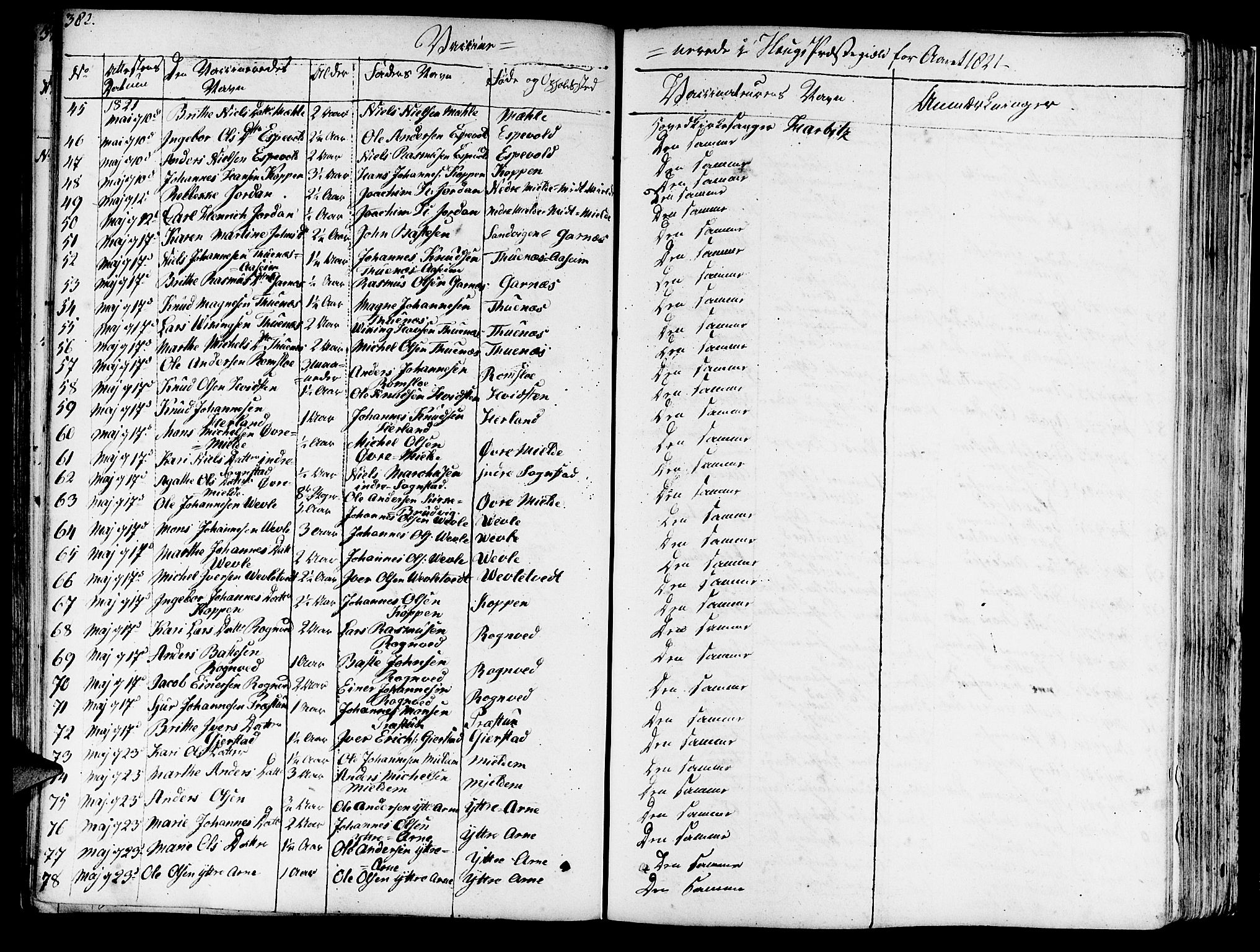 Haus sokneprestembete, AV/SAB-A-75601/H/Haa: Parish register (official) no. A 13, 1821-1827, p. 382