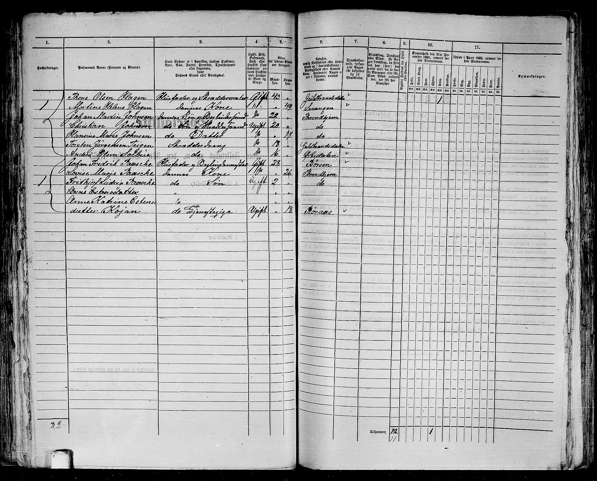 RA, 1865 census for Trondheim, 1865, p. 177