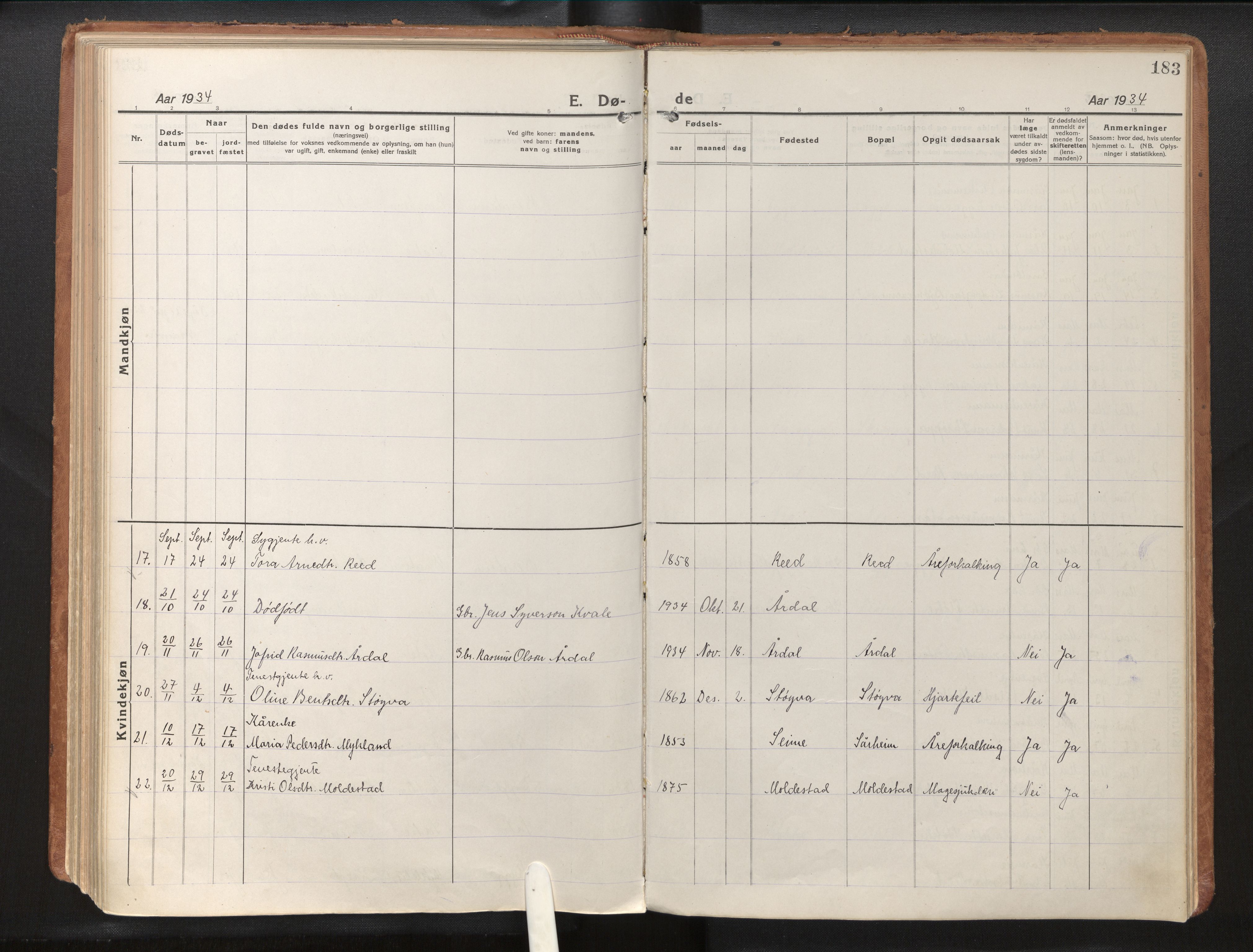 Gloppen sokneprestembete, AV/SAB-A-80101/H/Haa/Haac/L0004: Parish register (official) no. C 4, 1921-1949, p. 183