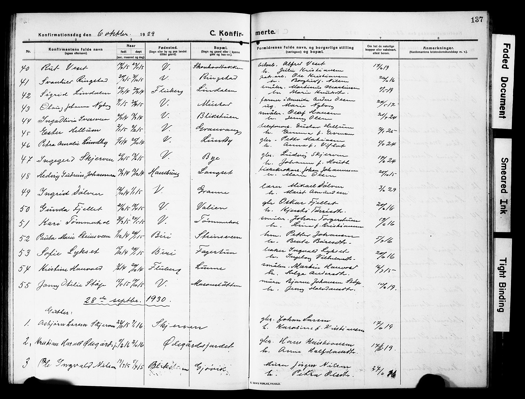 Vardal prestekontor, AV/SAH-PREST-100/H/Ha/Hab/L0015: Parish register (copy) no. 15, 1914-1931, p. 137
