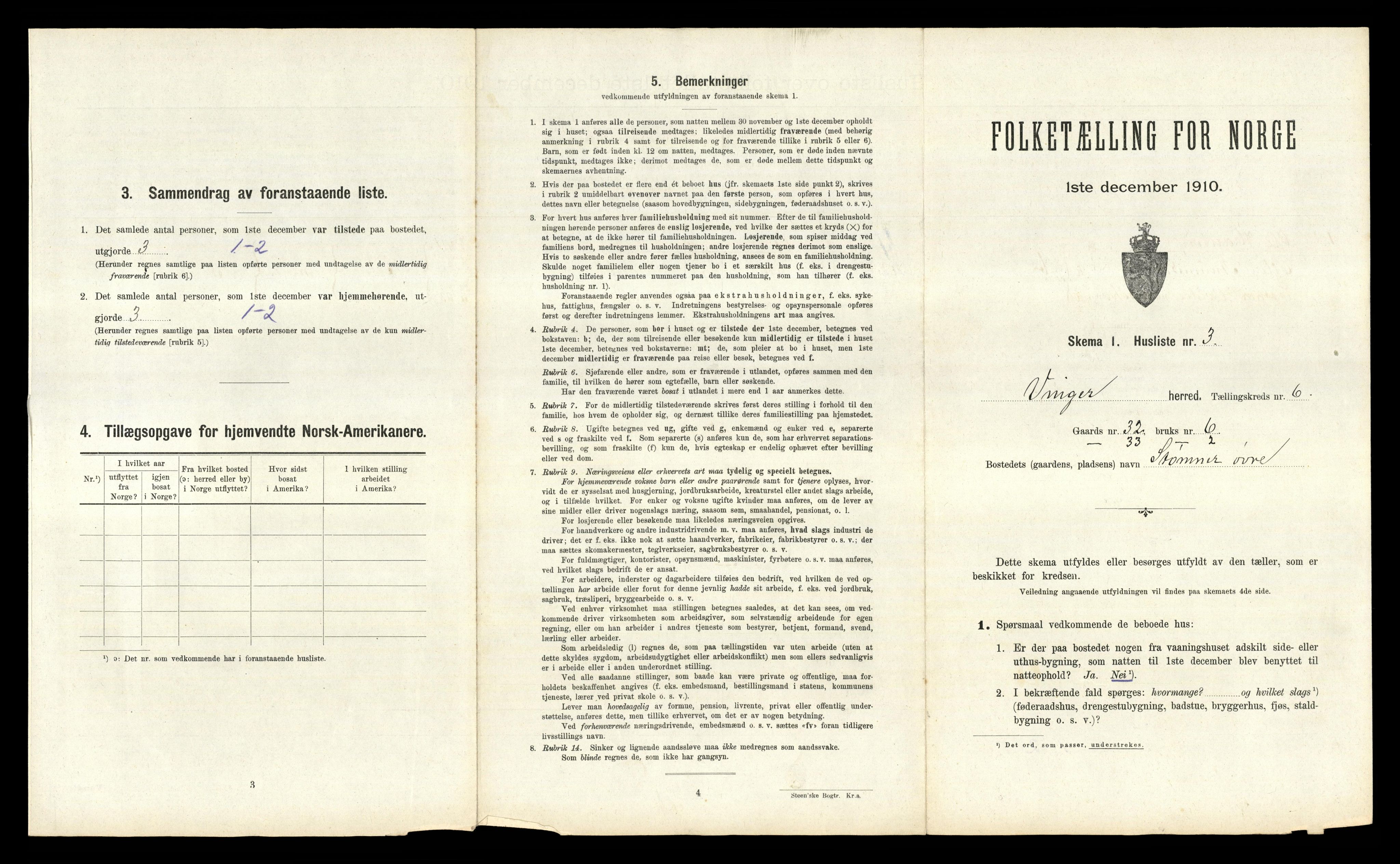 RA, 1910 census for Vinger, 1910, p. 691