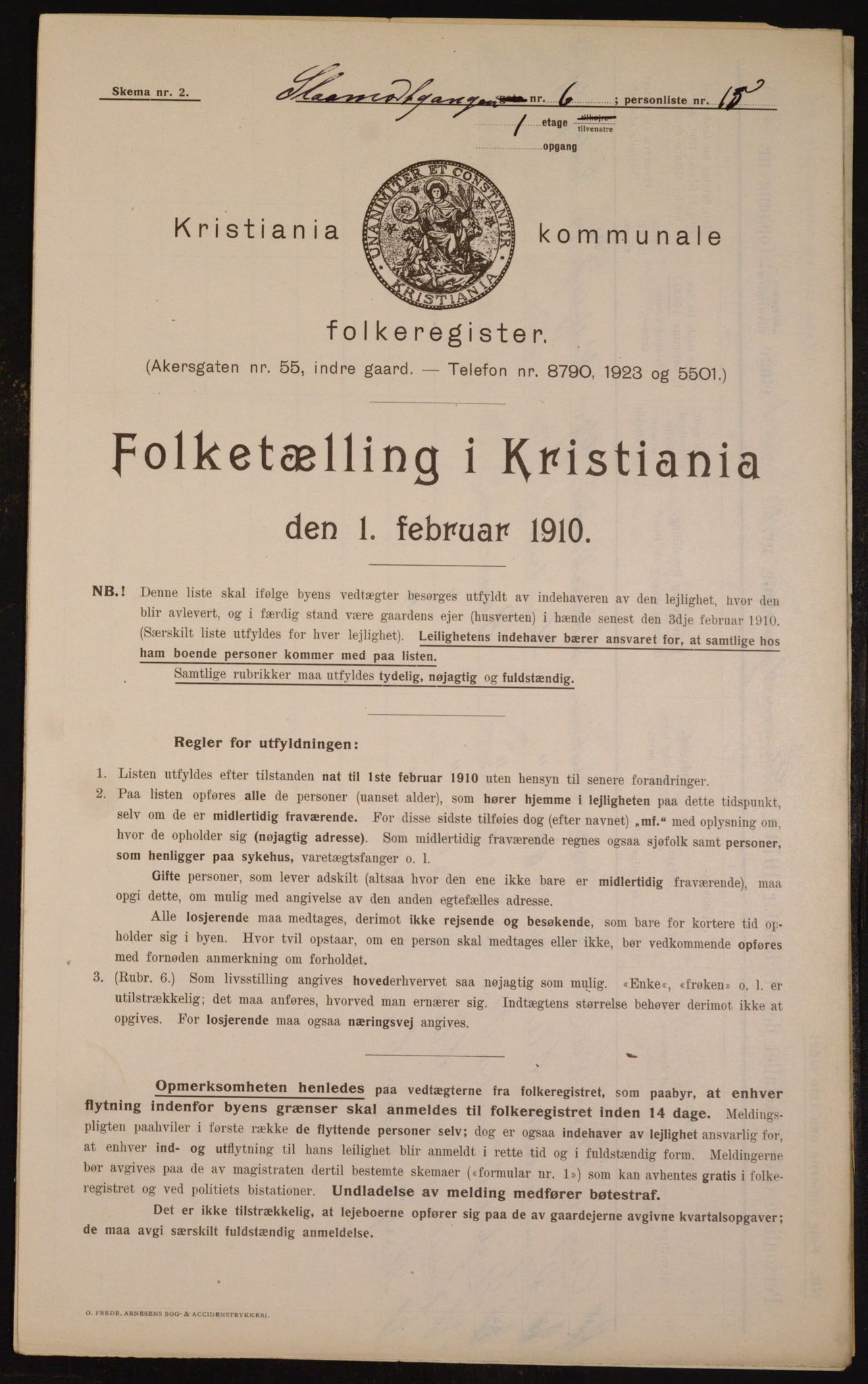 OBA, Municipal Census 1910 for Kristiania, 1910, p. 92467