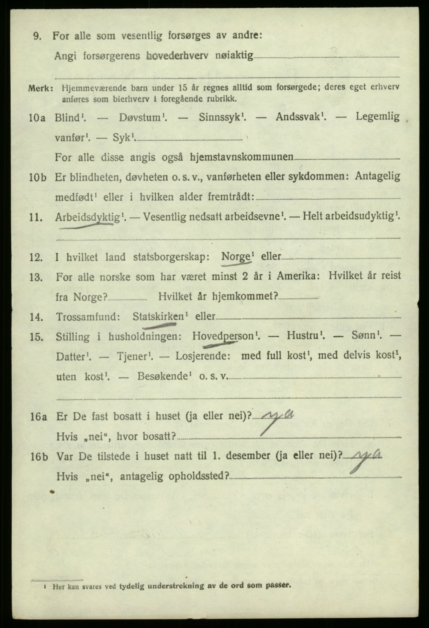 SAB, 1920 census for Samnanger, 1920, p. 1498