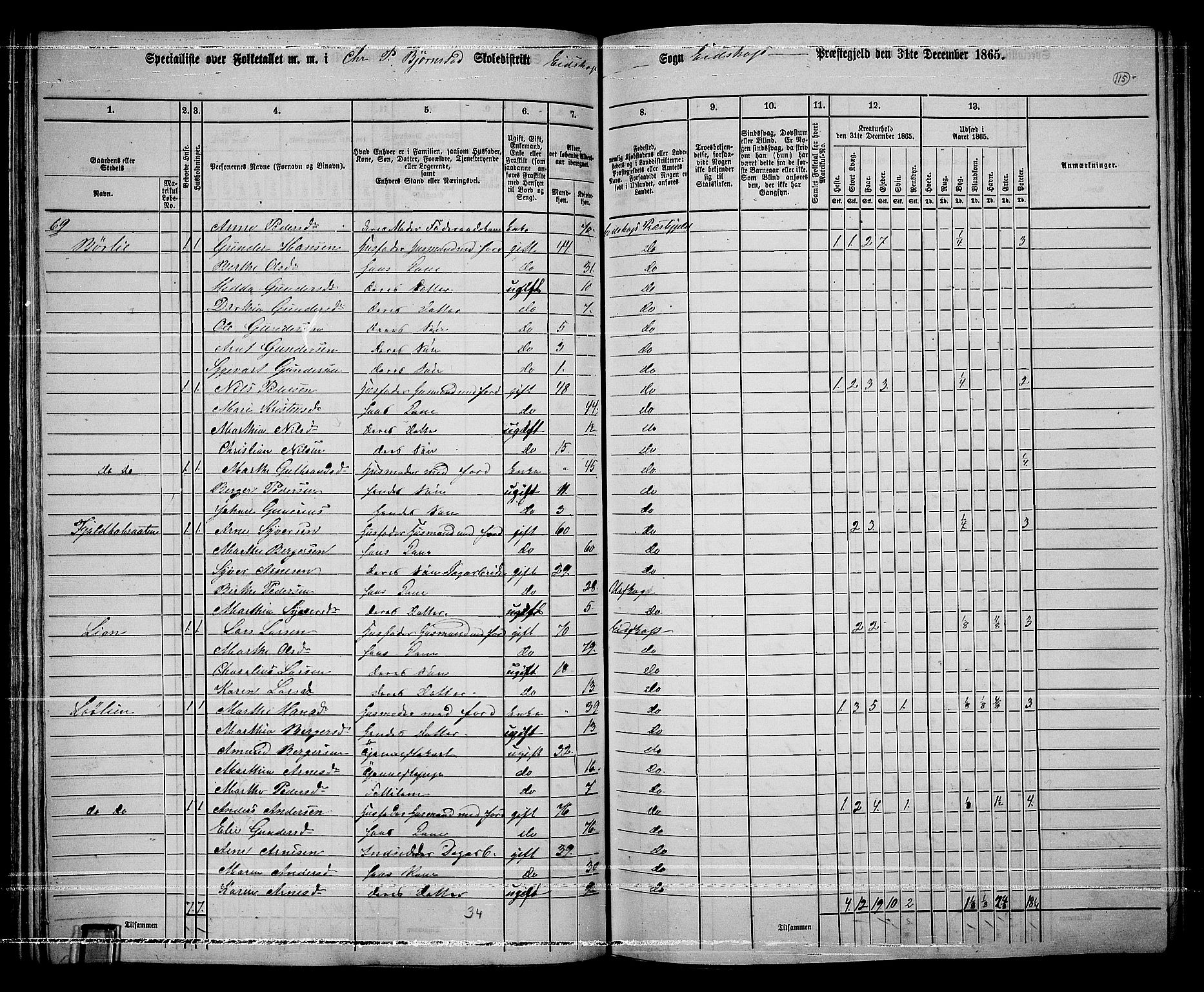 RA, 1865 census for Eidskog, 1865, p. 102