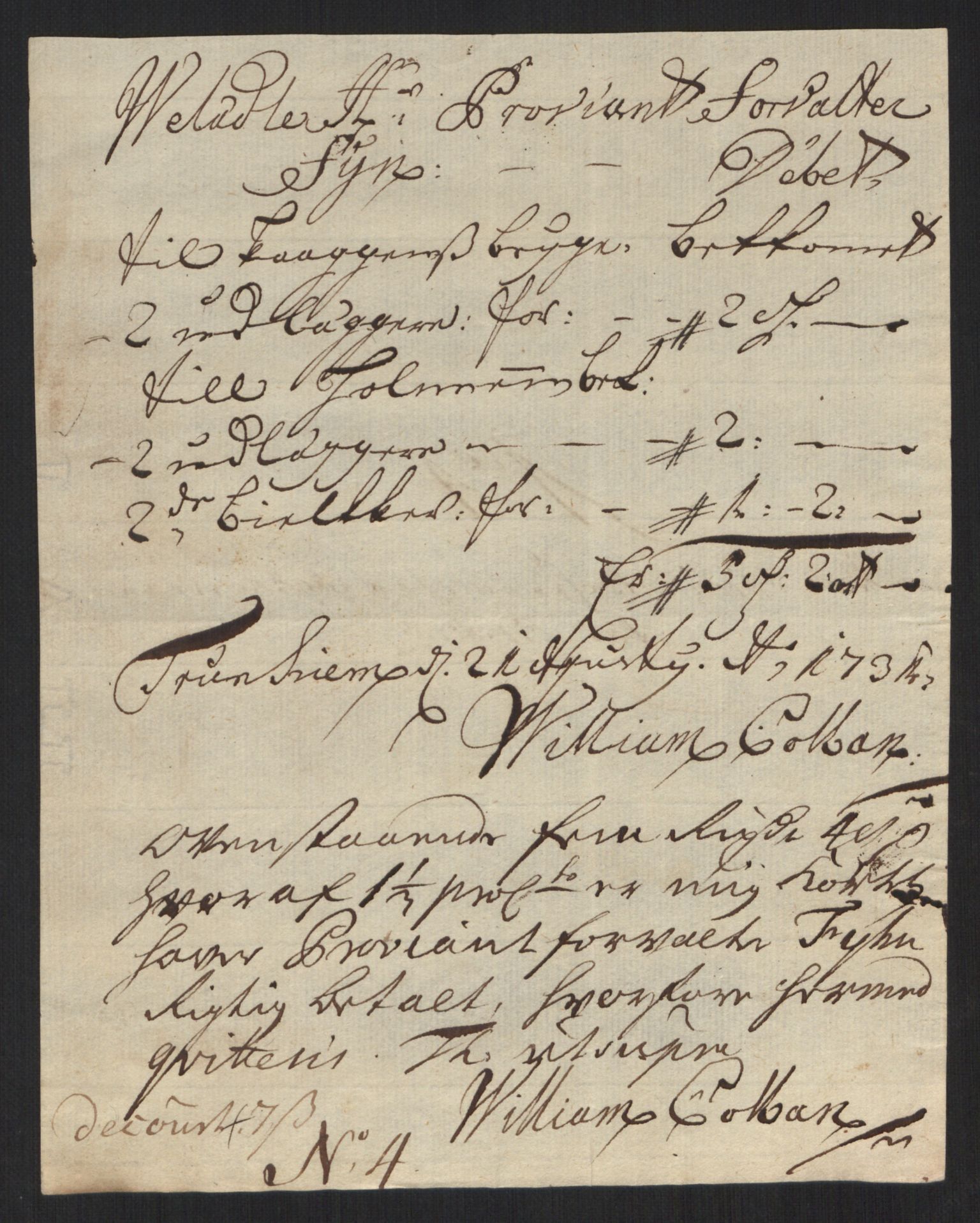 Rentekammeret inntil 1814, Reviderte regnskaper, Militære regnskaper, AV/RA-EA-4069/Rd/L0649: Trondheim festningsregnskaper, 1731