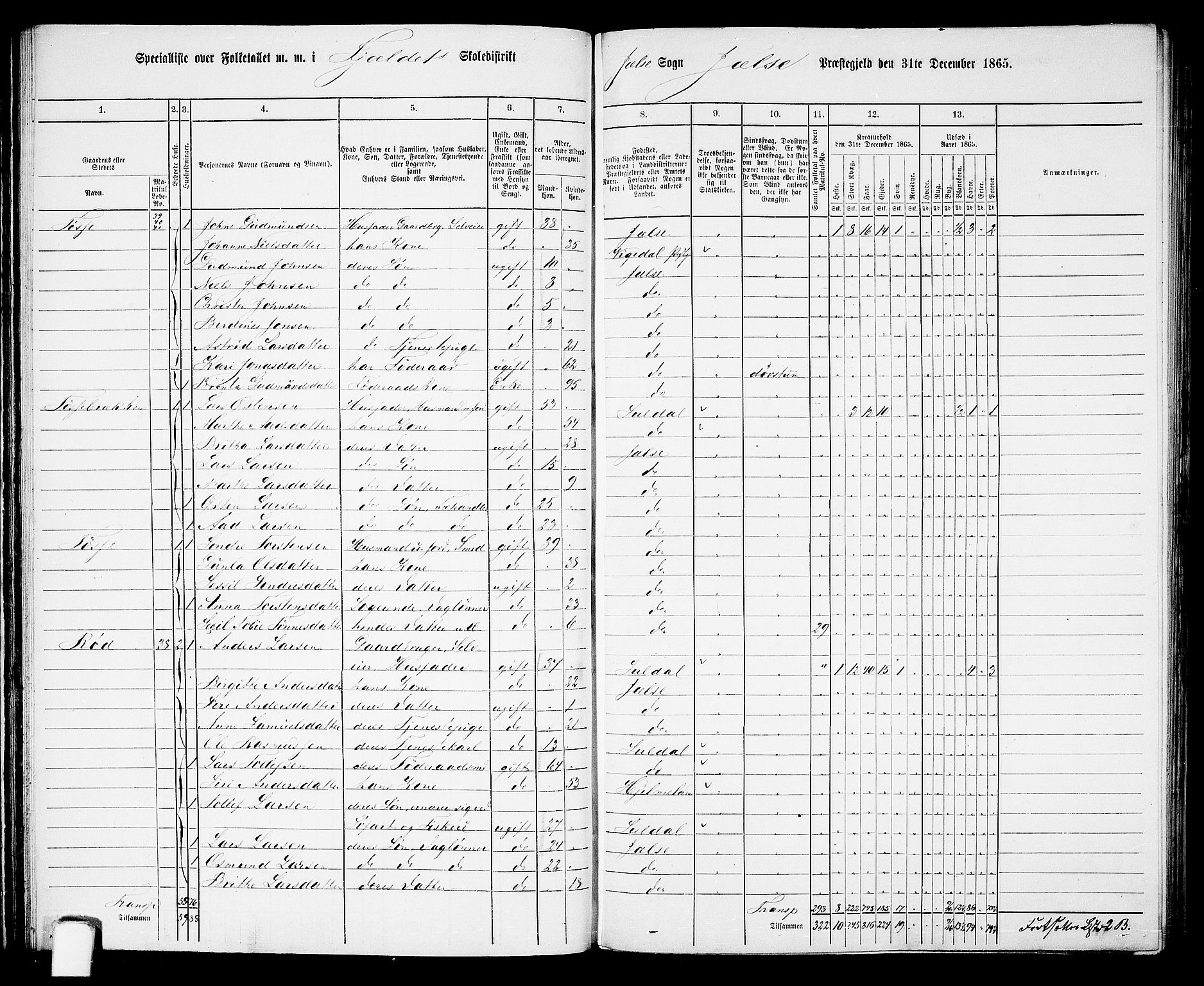 RA, 1865 census for Jelsa, 1865, p. 36