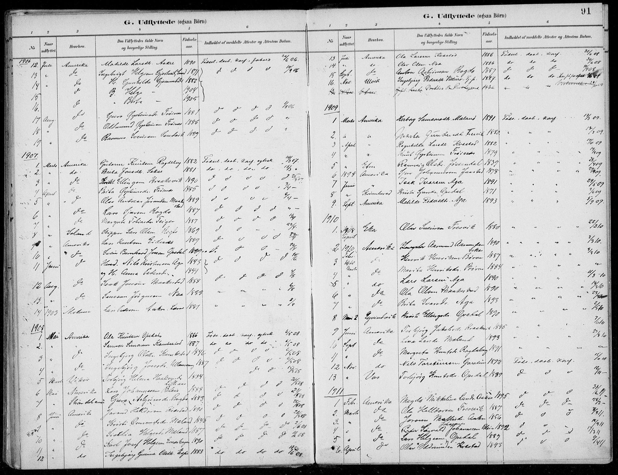 Ullensvang sokneprestembete, AV/SAB-A-78701/H/Haa: Parish register (official) no. B  3, 1882-1911, p. 91