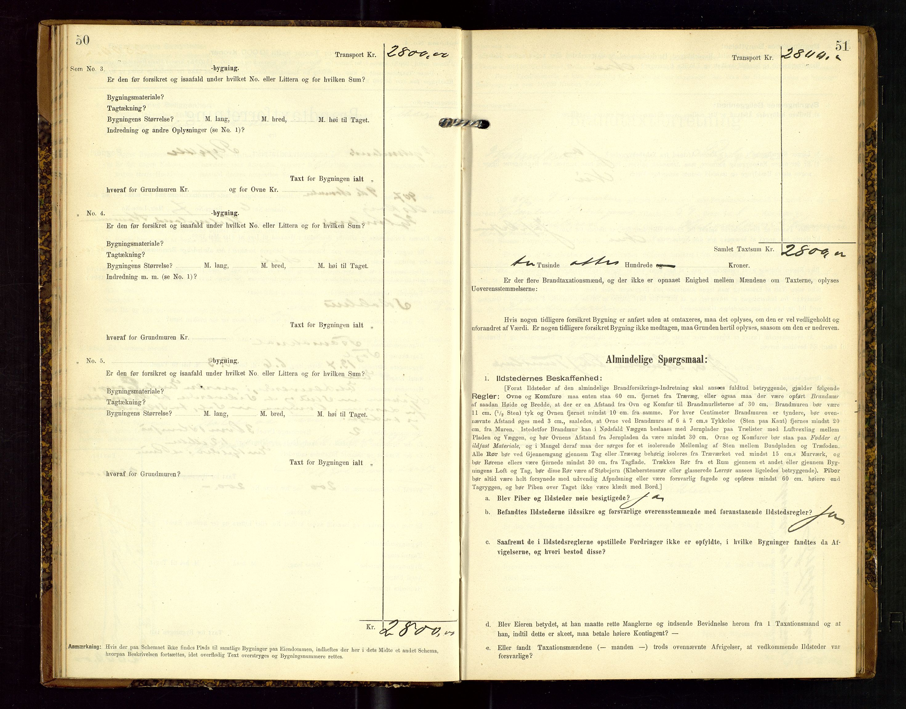 Hjelmeland lensmannskontor, SAST/A-100439/Gob/L0002: "Brandtaxationsprotokol", 1904-1920, p. 50-51