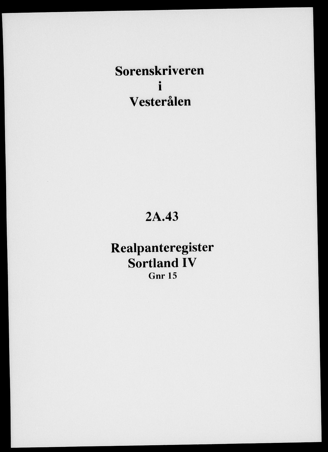 Vesterålen sorenskriveri, SAT/A-4180/1/2/2A/L0043: Mortgage register no. 43