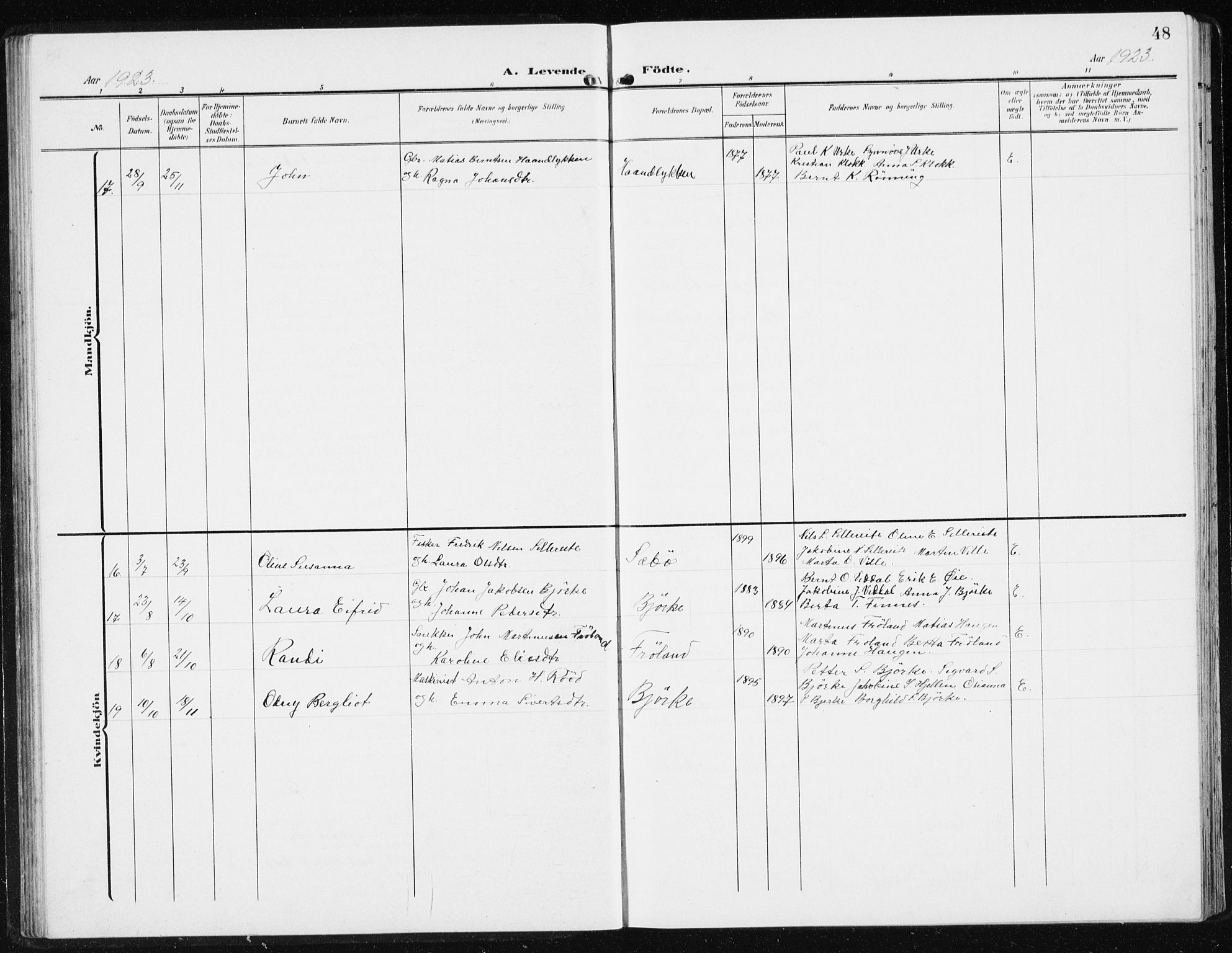 Ministerialprotokoller, klokkerbøker og fødselsregistre - Møre og Romsdal, AV/SAT-A-1454/515/L0216: Parish register (copy) no. 515C03, 1906-1941, p. 48