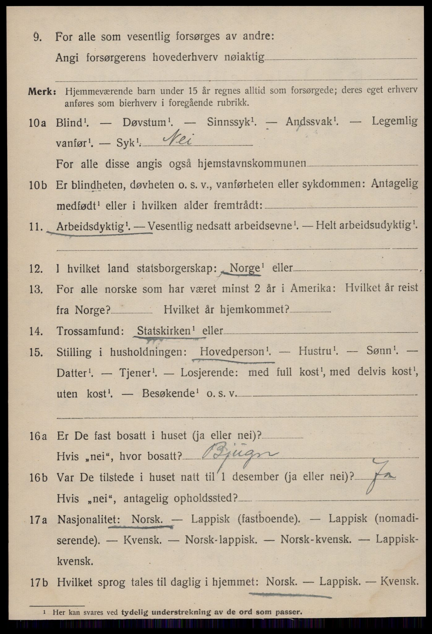 SAT, 1920 census for Stjørna, 1920, p. 4595