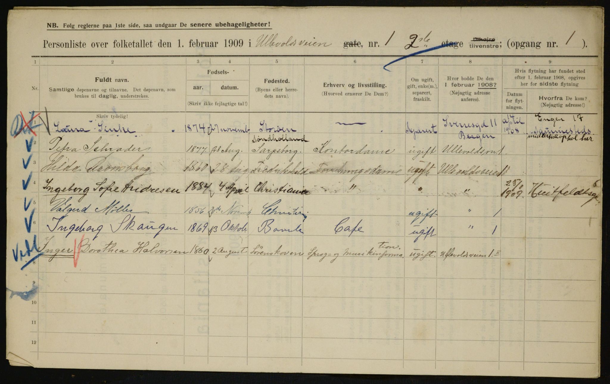 OBA, Municipal Census 1909 for Kristiania, 1909, p. 107729