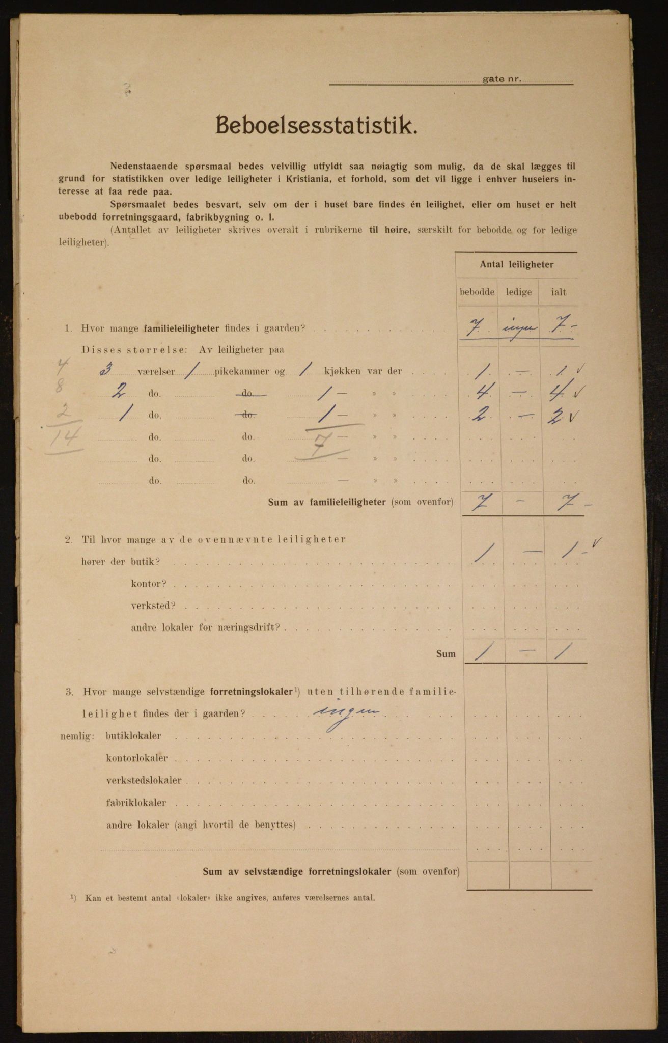 OBA, Municipal Census 1910 for Kristiania, 1910, p. 14458