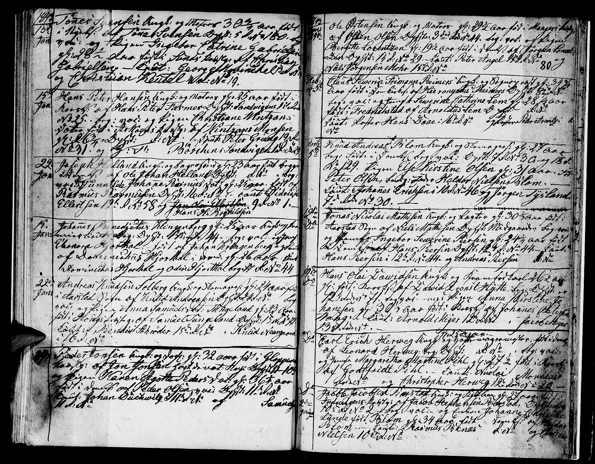 Domkirken sokneprestembete, SAB/A-74801/H/Hab/L0003: Parish register (copy) no. A 3, 1820-1853, p. 80