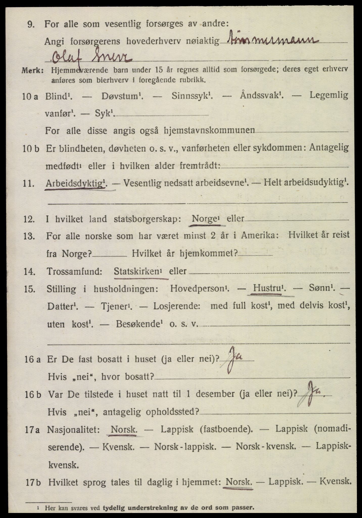 SAT, 1920 census for Egge, 1920, p. 3843