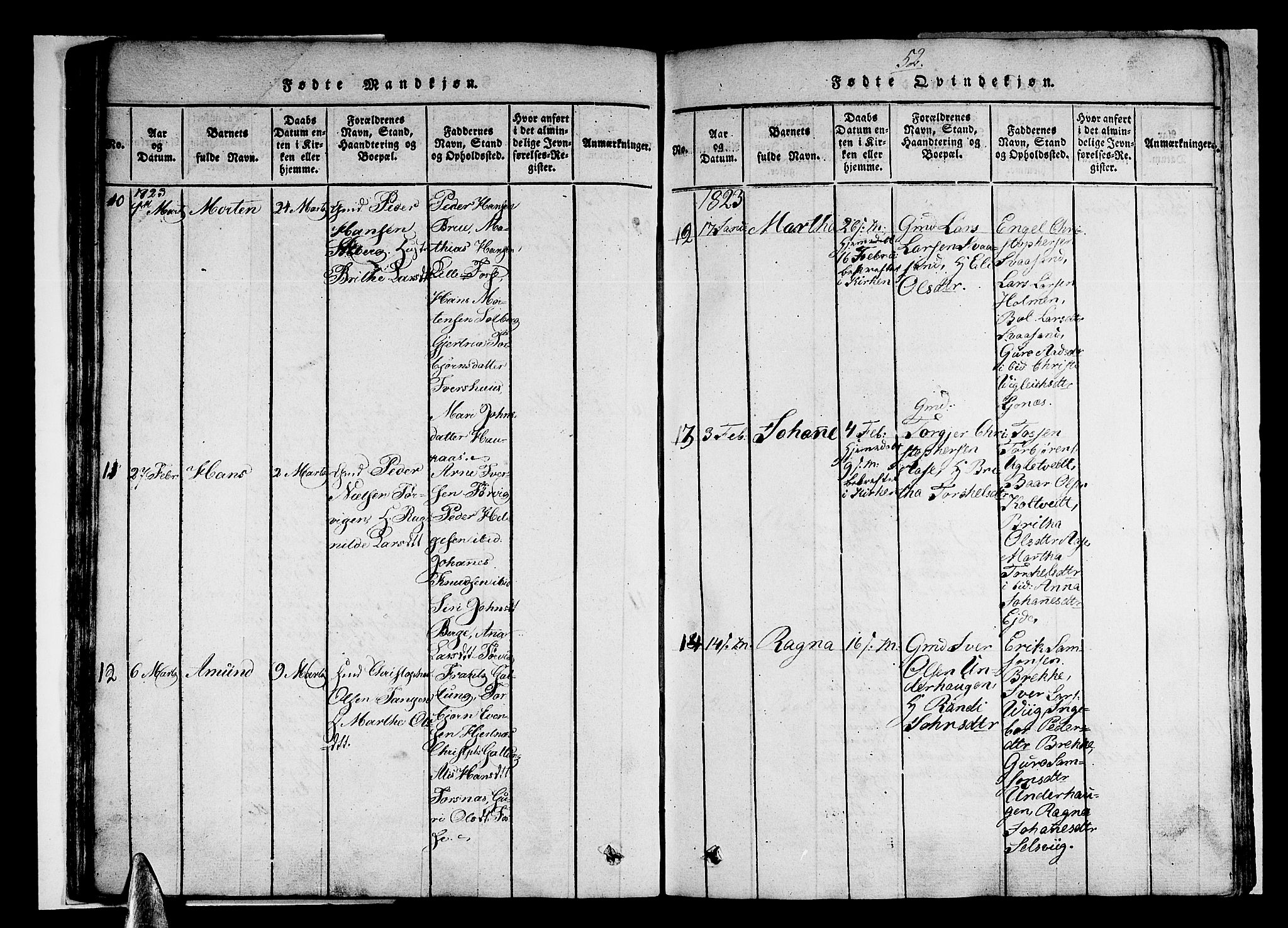 Strandebarm sokneprestembete, AV/SAB-A-78401/H/Haa: Parish register (official) no. A 5, 1816-1826, p. 52