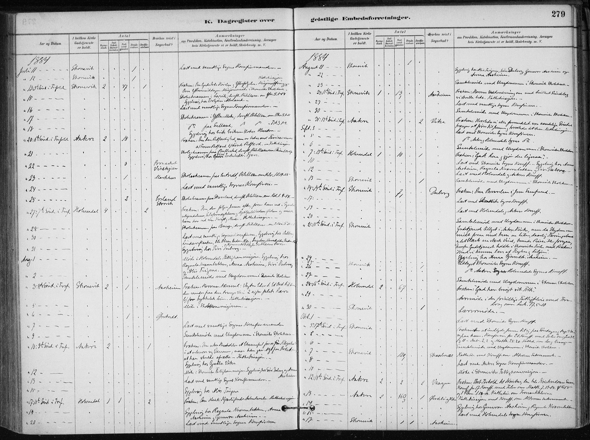 Skånevik sokneprestembete, SAB/A-77801/H/Haa: Parish register (official) no. B 1, 1879-1914, p. 279
